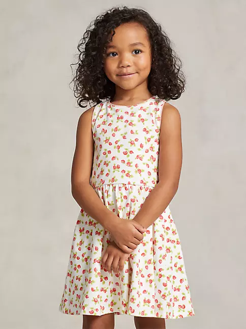 Shop Polo Ralph Lauren Little Girl's & Girl's Strawberry Cross-Back Cotton  Dress