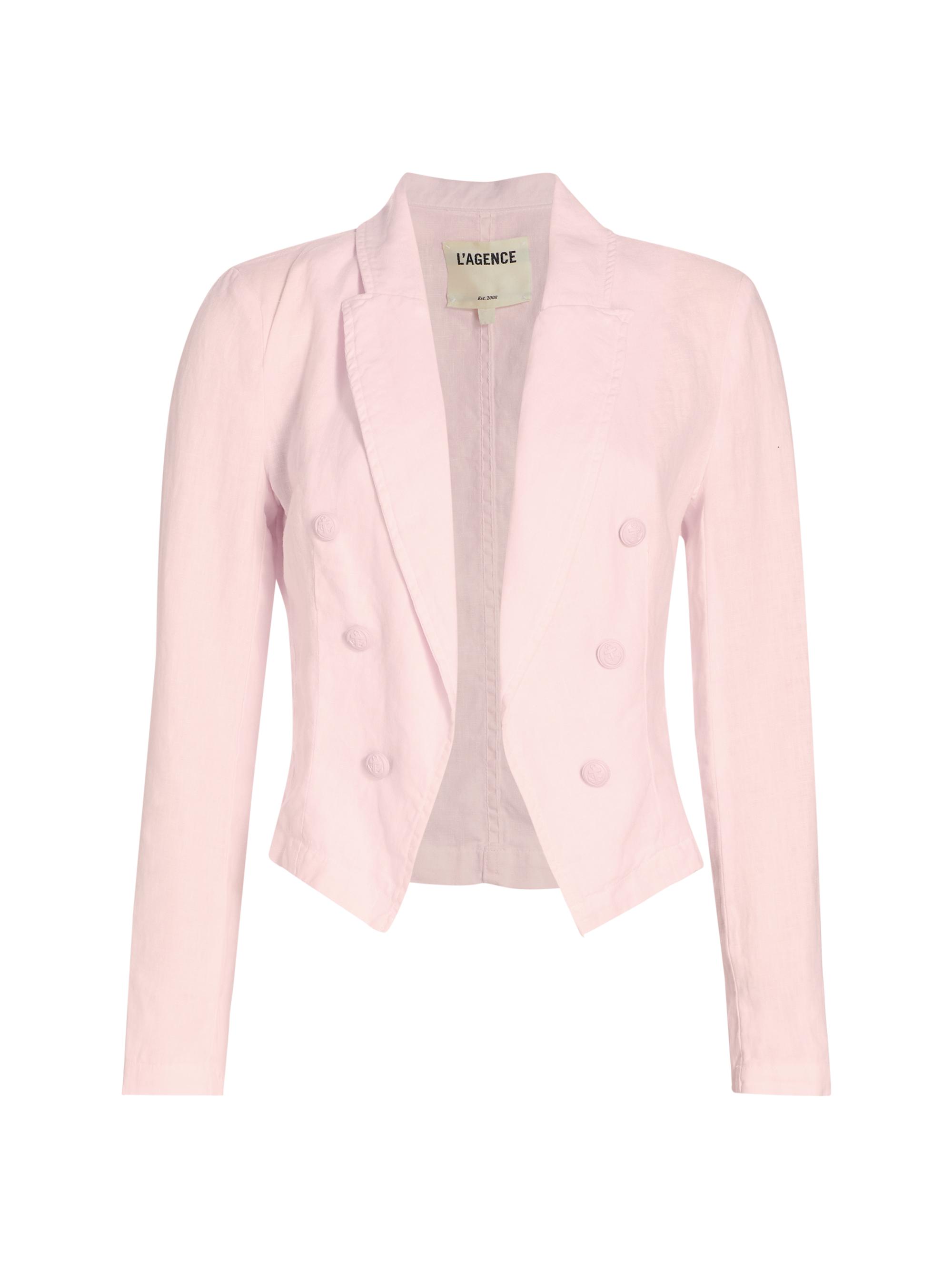 L'AGENCE Women's Wayne Cropped Double-Breasted Jacket - Blanc