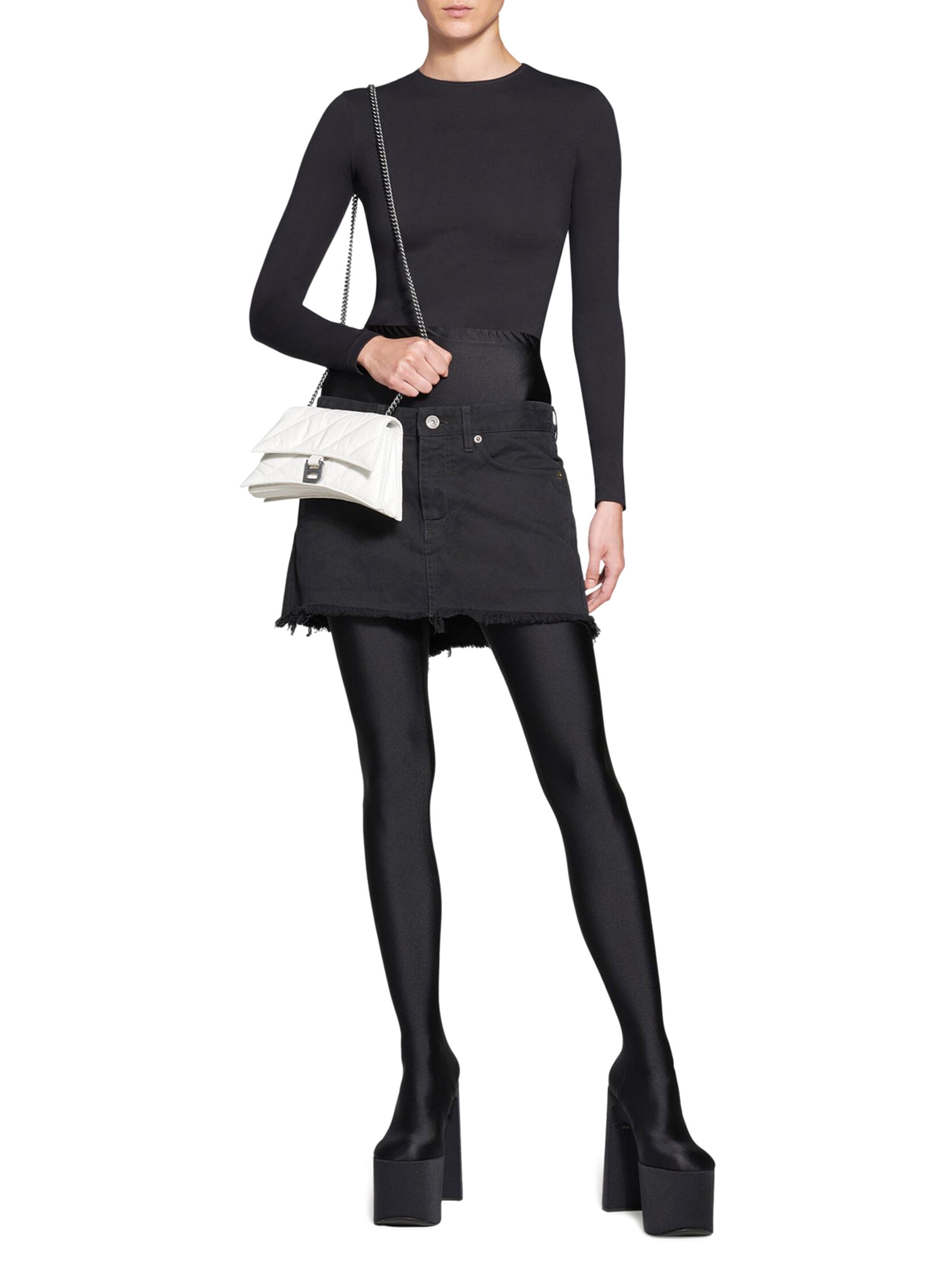 Balenciaga Women's Crush  Chain Bag Quilted - Optic White