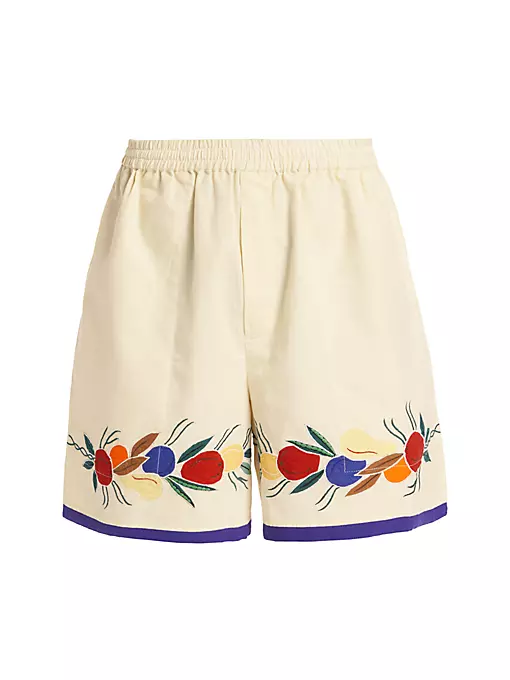 Bode - Applique Fruit Bunch Shorts