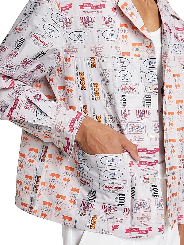 Shop Bode Clinton Street Label Overshirt | Saks Fifth Avenue Shop Bode Clinton Street Label Overshirt | Saks Fifth Avenue