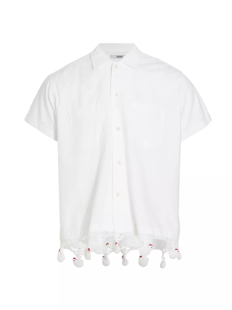 Shop Bode Crochet Chick Short-Sleeve Shirt | Saks Fifth Avenue