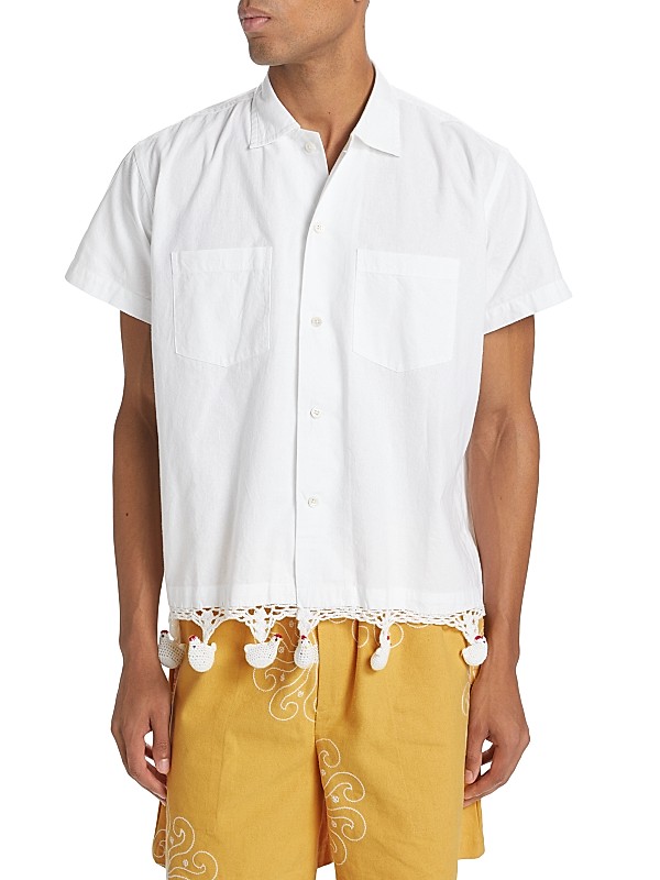 Shop Bode Crochet Chick Short-Sleeve Shirt | Saks Fifth Avenue Shop Bode Crochet Chick Short-Sleeve Shirt | Saks Fifth Avenue