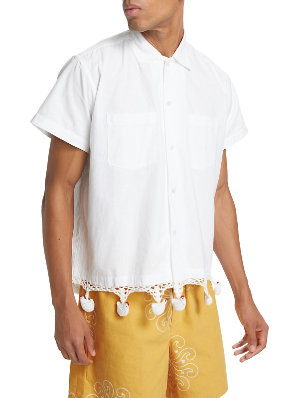 Shop Bode Crochet Chick Short-Sleeve Shirt | Saks Fifth Avenue Shop Bode Crochet Chick Short-Sleeve Shirt | Saks Fifth Avenue