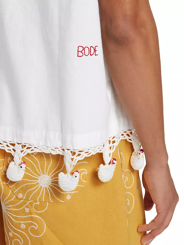 Shop Bode Crochet Chick Short-Sleeve Shirt | Saks Fifth Avenue Shop Bode Crochet Chick Short-Sleeve Shirt | Saks Fifth Avenue