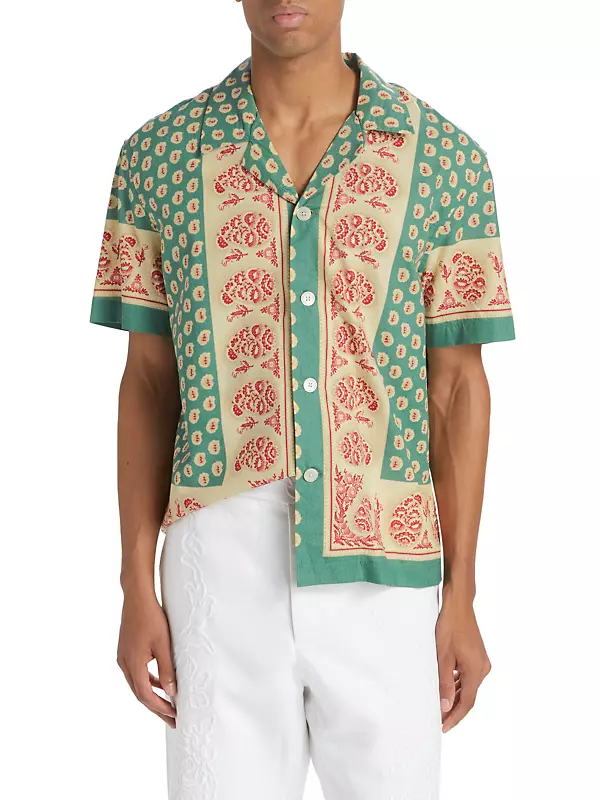 Shop Bode Paisley Frame Short-Sleeve Shirt | Saks Fifth Avenue Shop Bode Paisley Frame Short-Sleeve Shirt | Saks Fifth Avenue