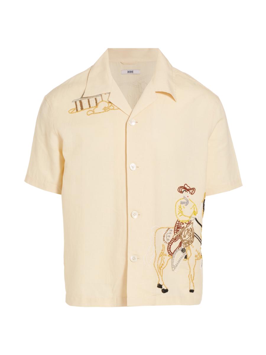Bode Beaded Buckaroo Short-Sleeve Shirt | Saks Fifth Avenue