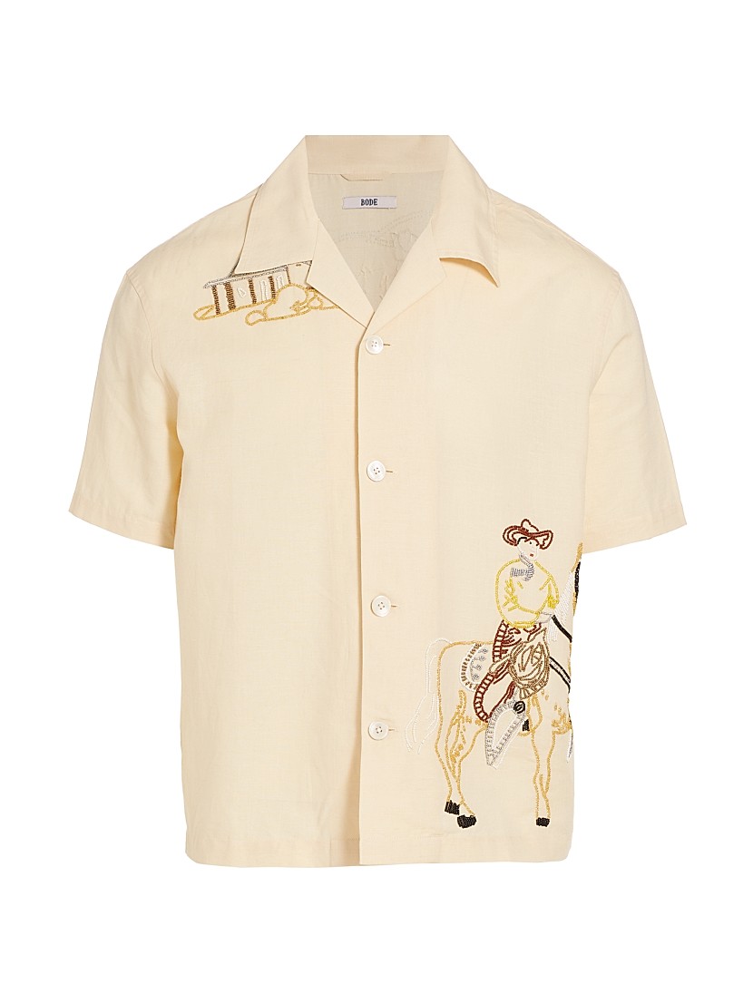 Shop Bode Beaded Buckaroo Short-Sleeve Shirt | Saks Fifth Avenue Shop Bode Beaded Buckaroo Short-Sleeve Shirt | Saks Fifth Avenue