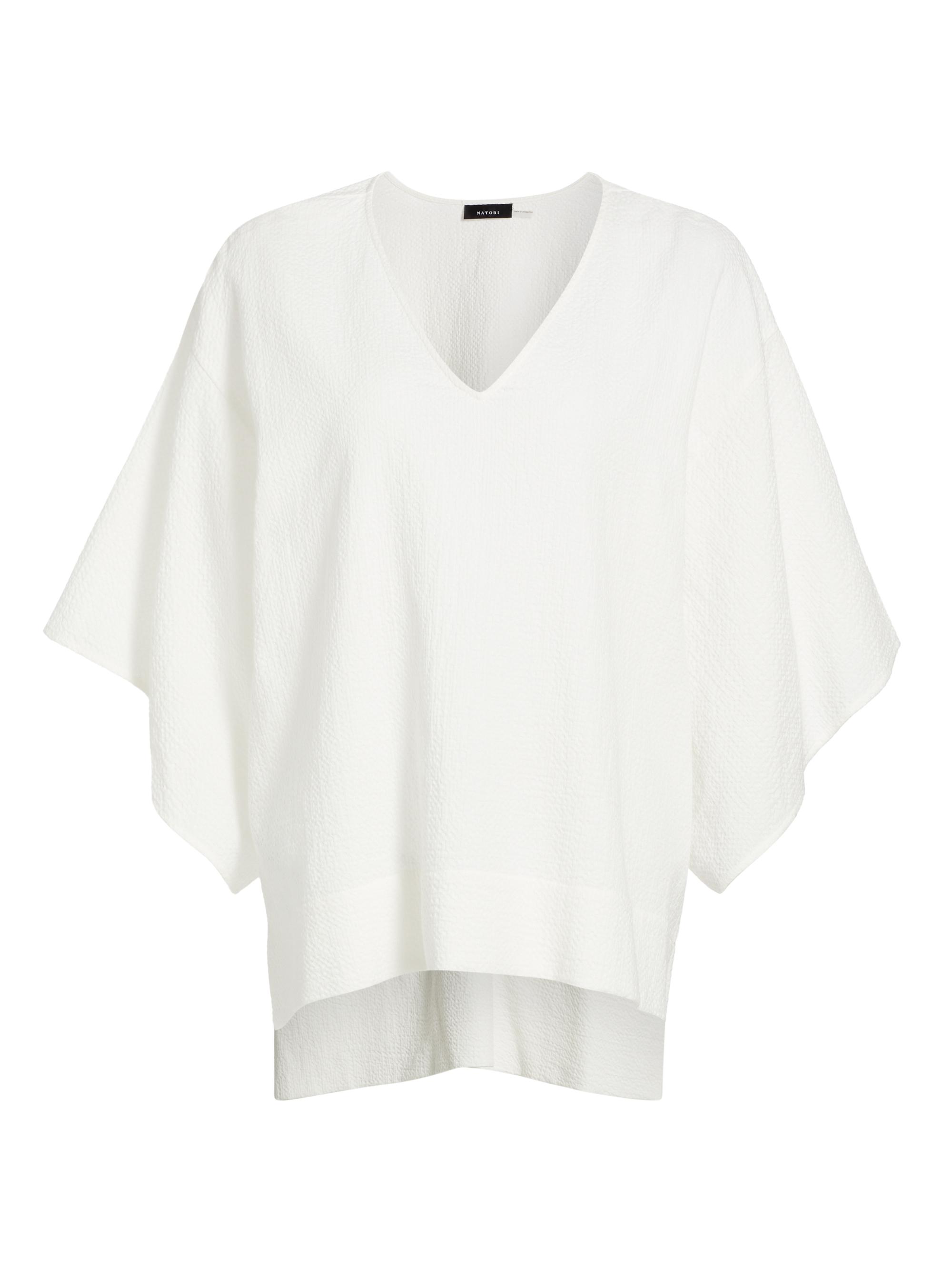 Natori Women's Onsen Butterfly-Sleeve Cotton Pajama Top - White