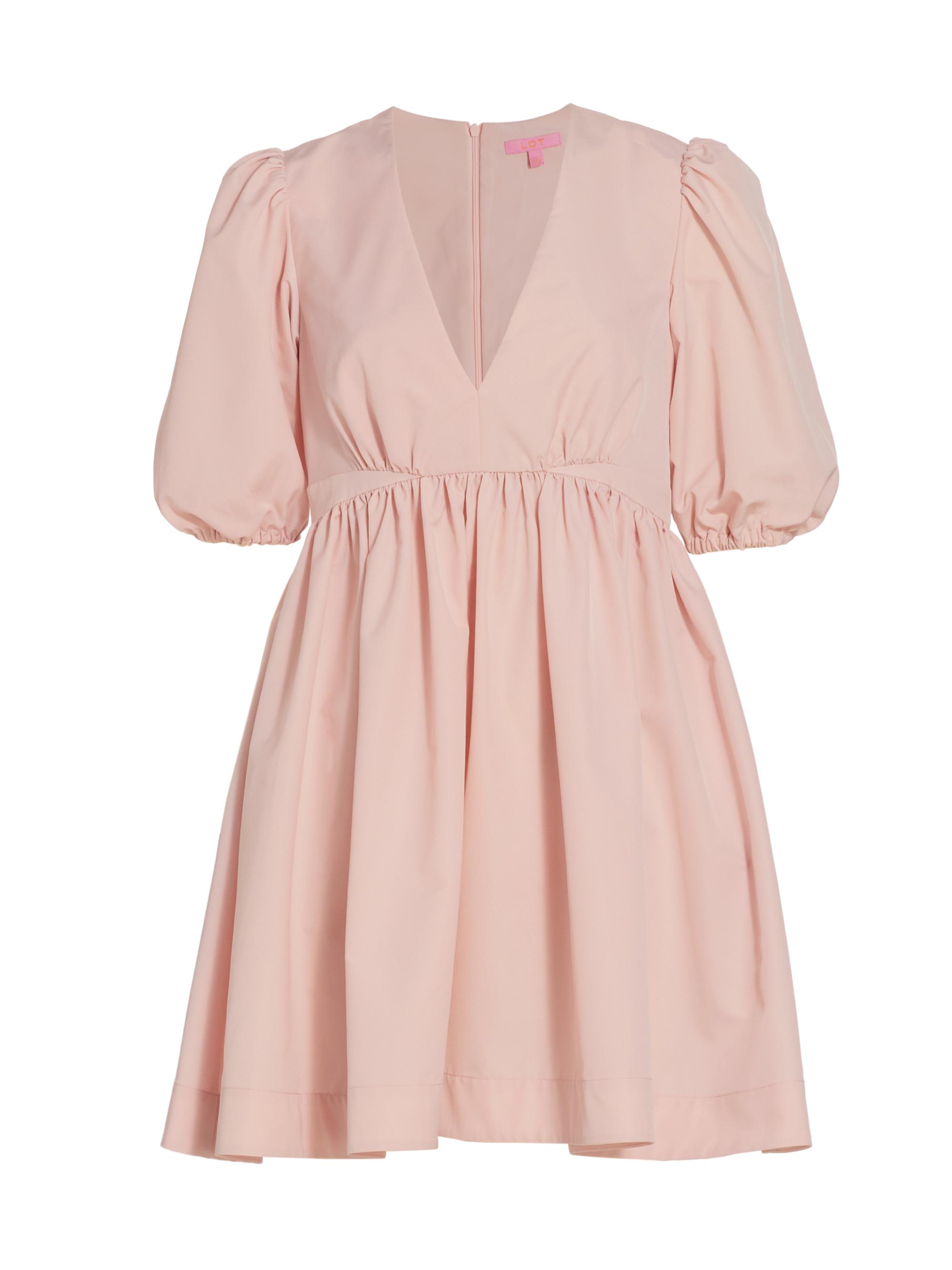 LDT Women's Flared Puff-Sleeve Minidress - Cameo