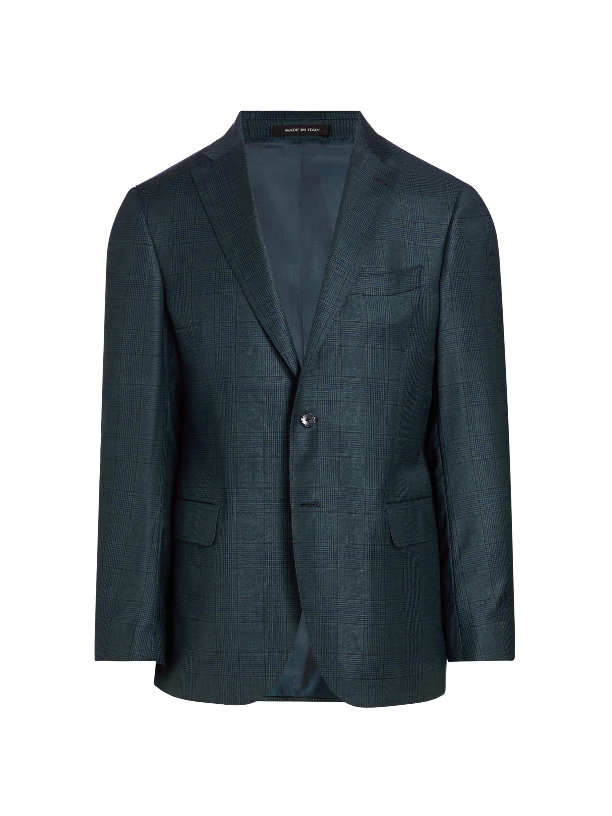 Saks Fifth Avenue Men's COLLECTION Plaid Wool Two-Button Sport Coat - Deep Lagoon