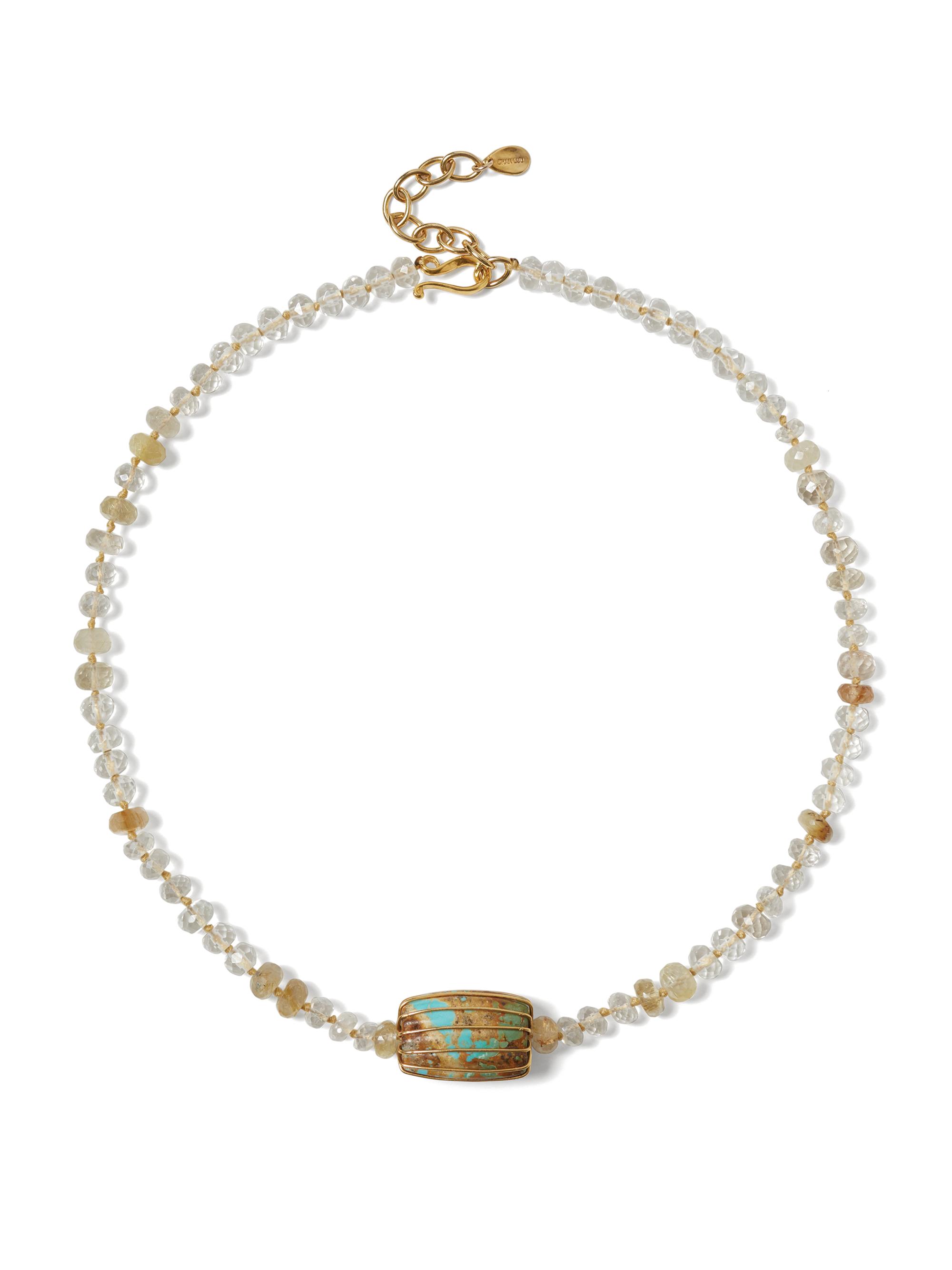 Chan Luu Women's 18K-Gold-Plated, Quartz & Turquoise Beaded Necklace - Turquoise Mix