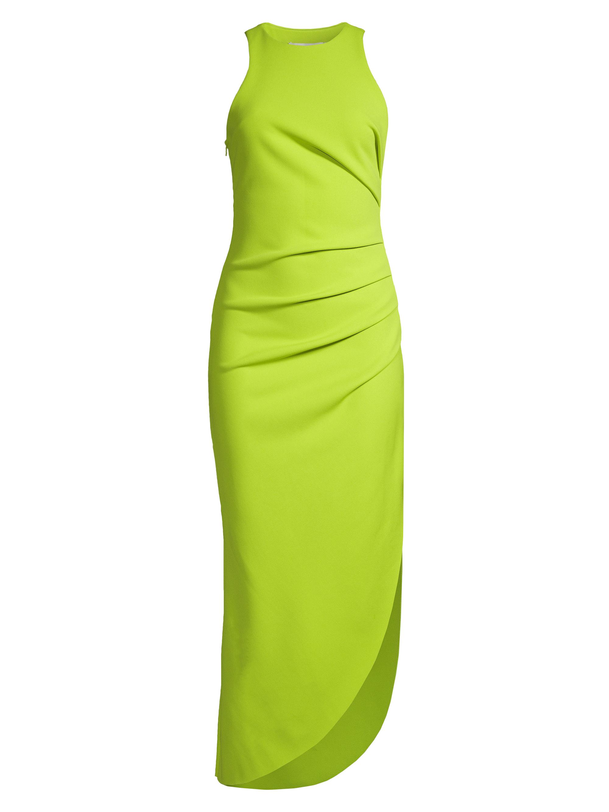 Misha Women's Dreamscape Ida Gathered Midi-Dress - Lime Green