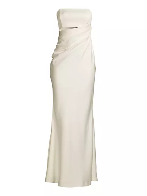 Shop Misha Blossom Draped Strapless Gown | Saks Fifth Avenue