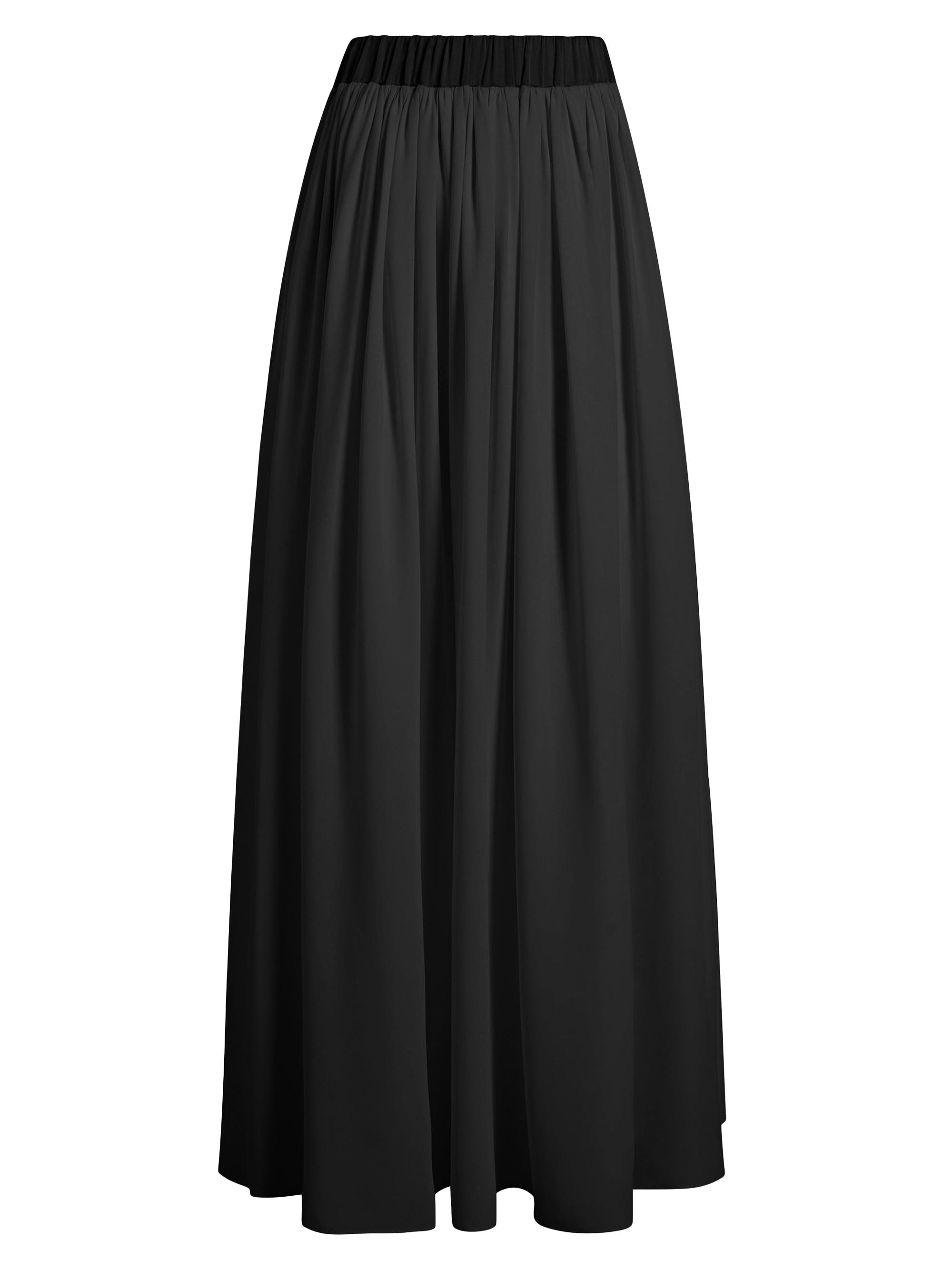Careste Women's Dalia Silk Dirndl Skirt - Black