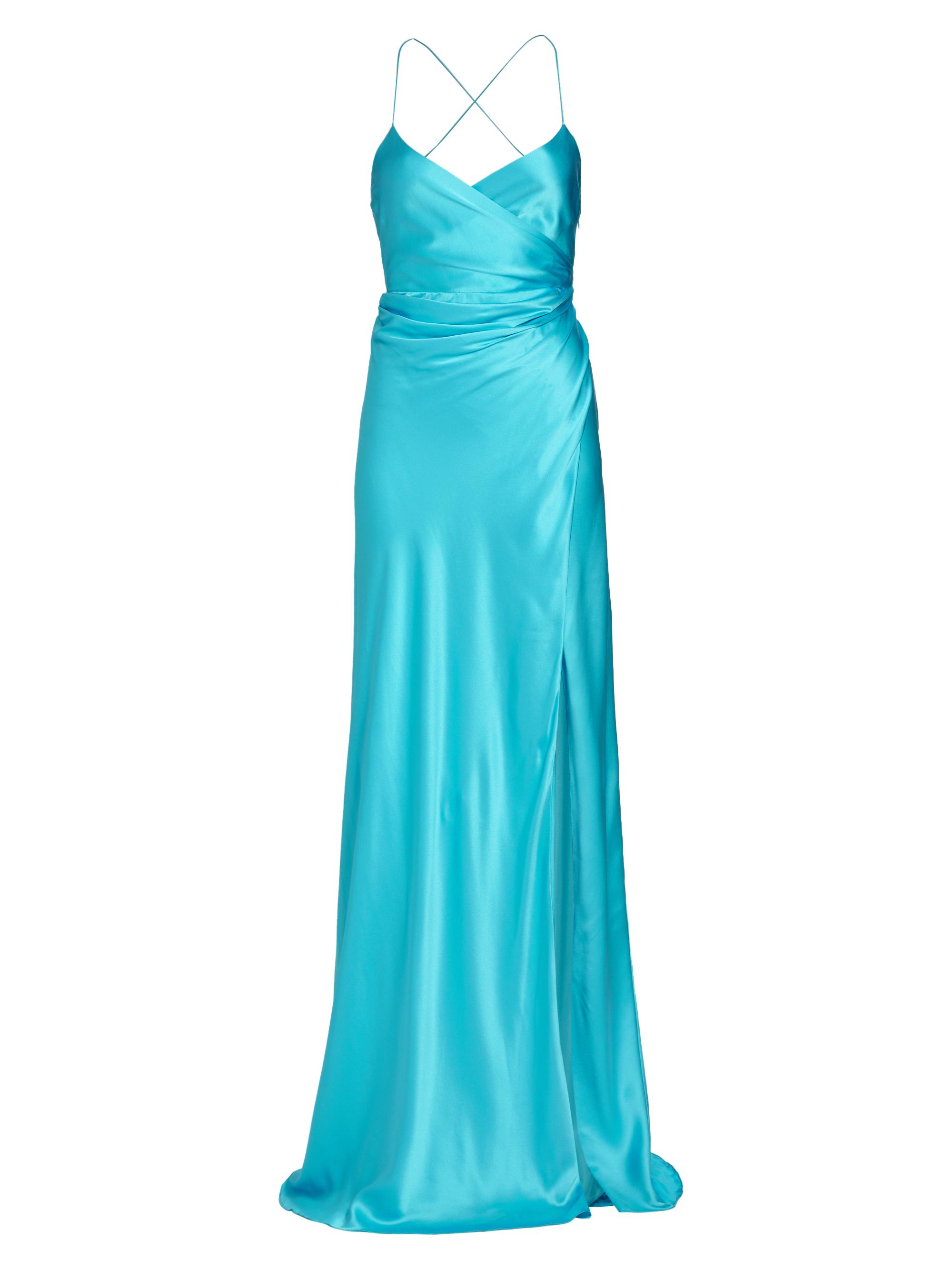 The Sei Women's Draped Silk Wrap Gown - Sky