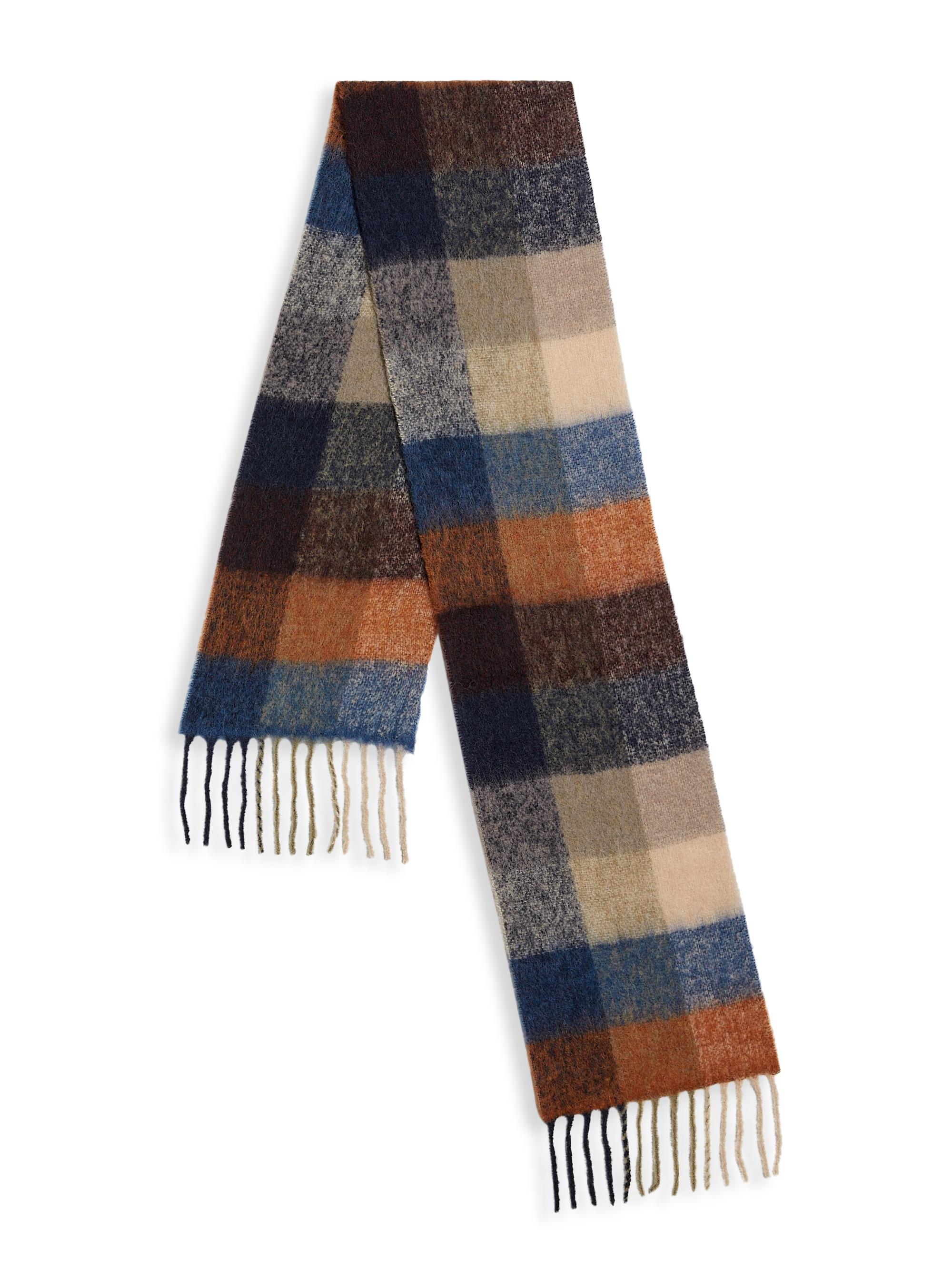 Saks Fifth Avenue Men's COLLECTION Plaid Alpaca-Blend Scarf - Surf