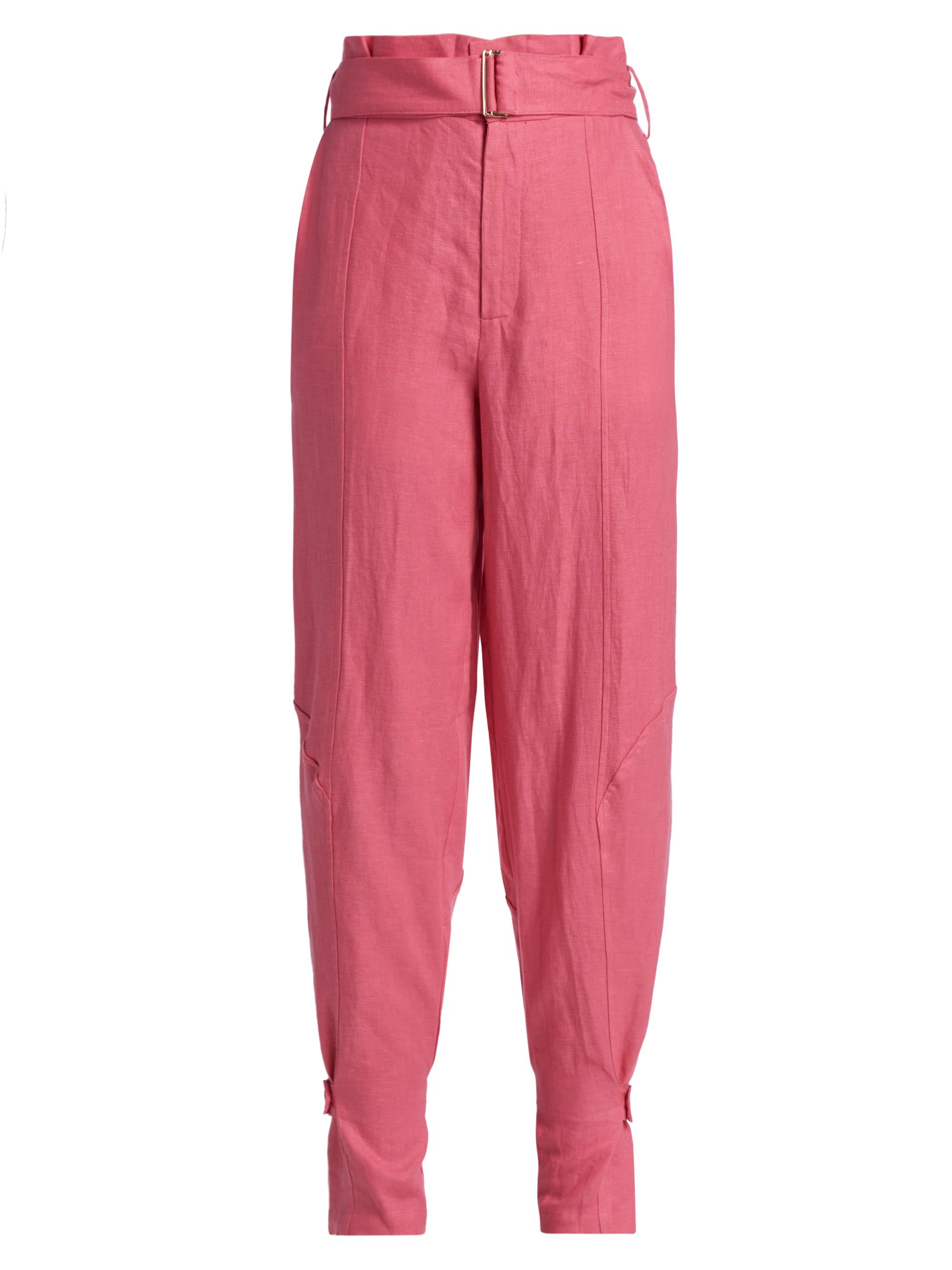Hevron Women's Leona Belted Linen Pants - Bubblegum