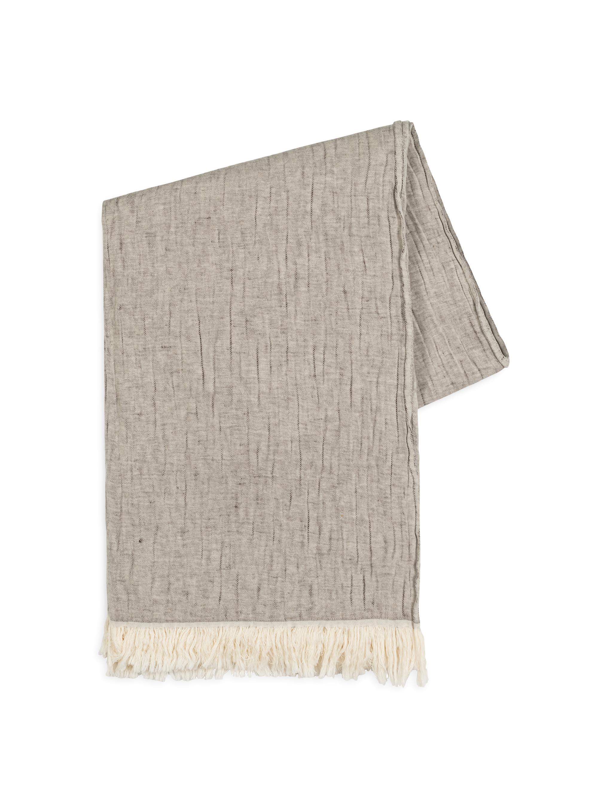 Lands Downunder Soho Cotton Linen Throw - Stone