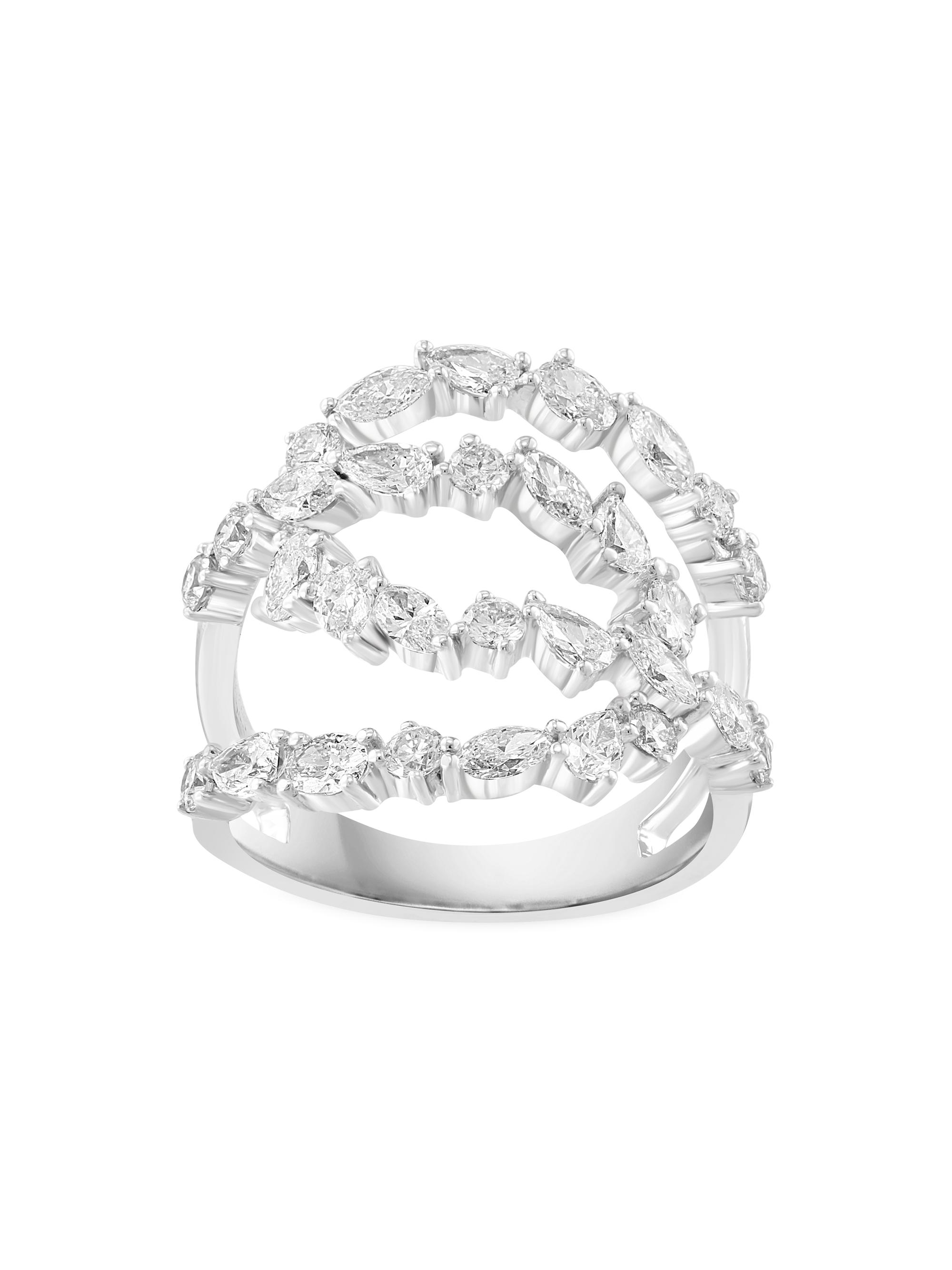 Saks Fifth Avenue Collection Women's 14K White Gold & 1.6 TCW Diamond Ring - White Gold
