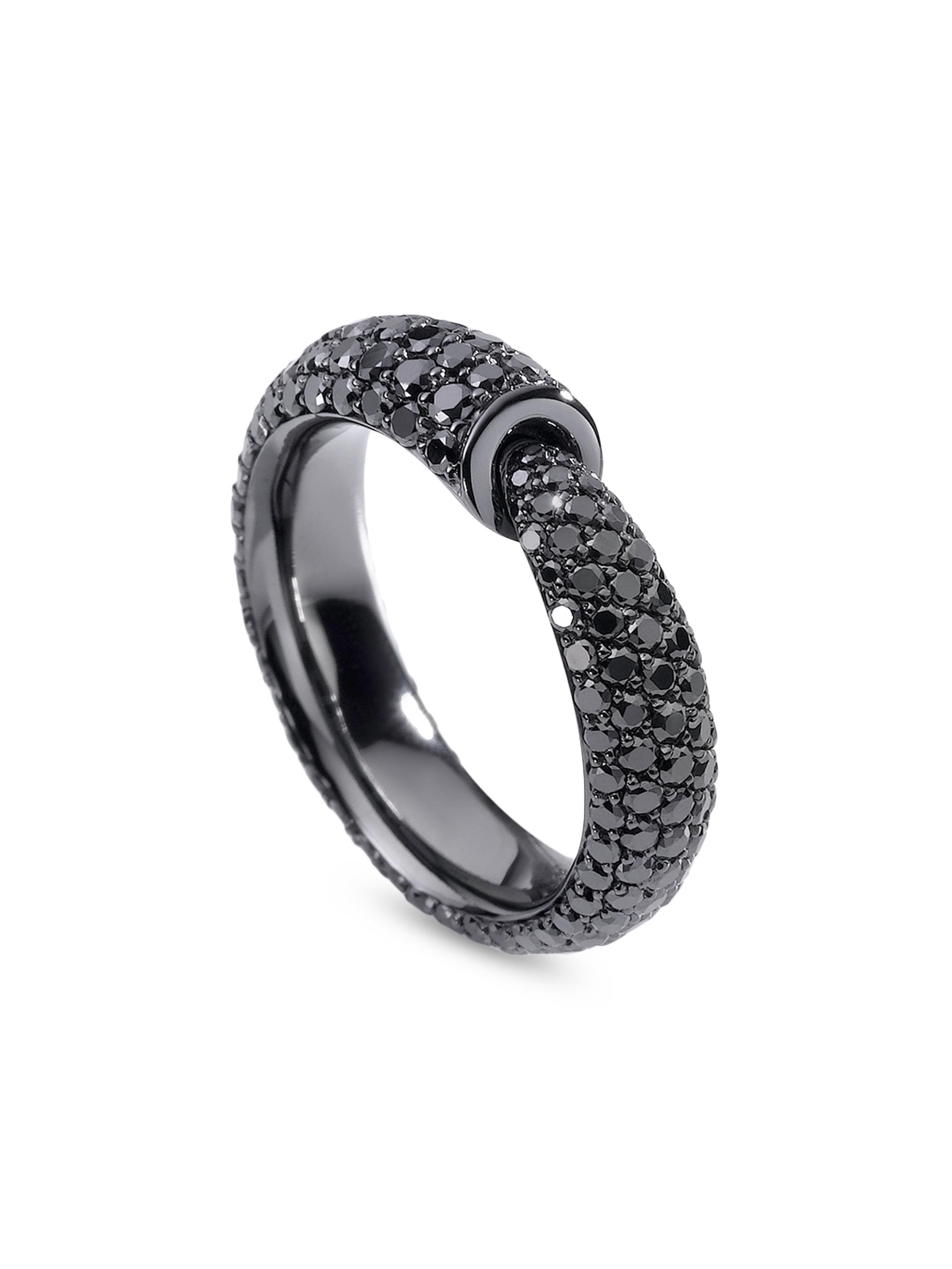 Vhernier Women's Calla The One 18K White Gold, Black Rhodium & 3.10 TCW Black Diamond Ring - Black