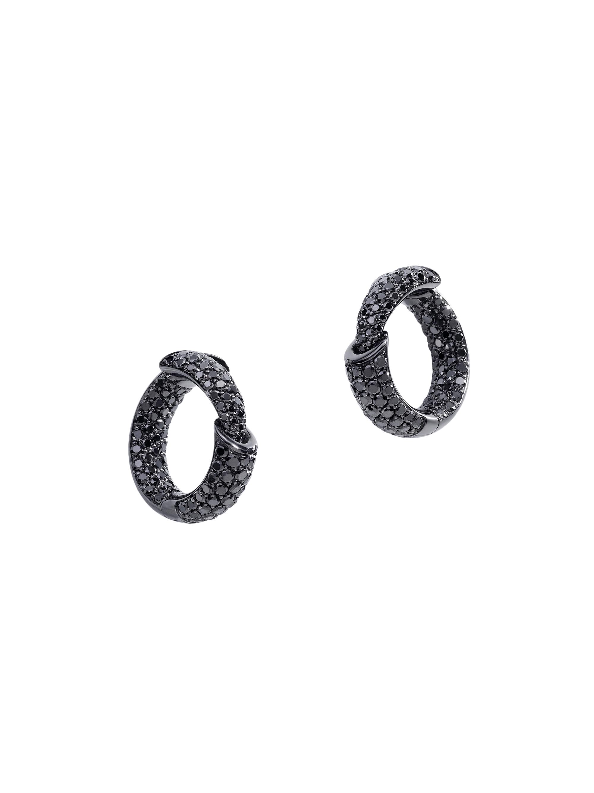 Vhernier Women's Calla The One  Black Rhodium-Plated, 18K White Gold & 3.55 tcw Black Diamond Hoop - Black