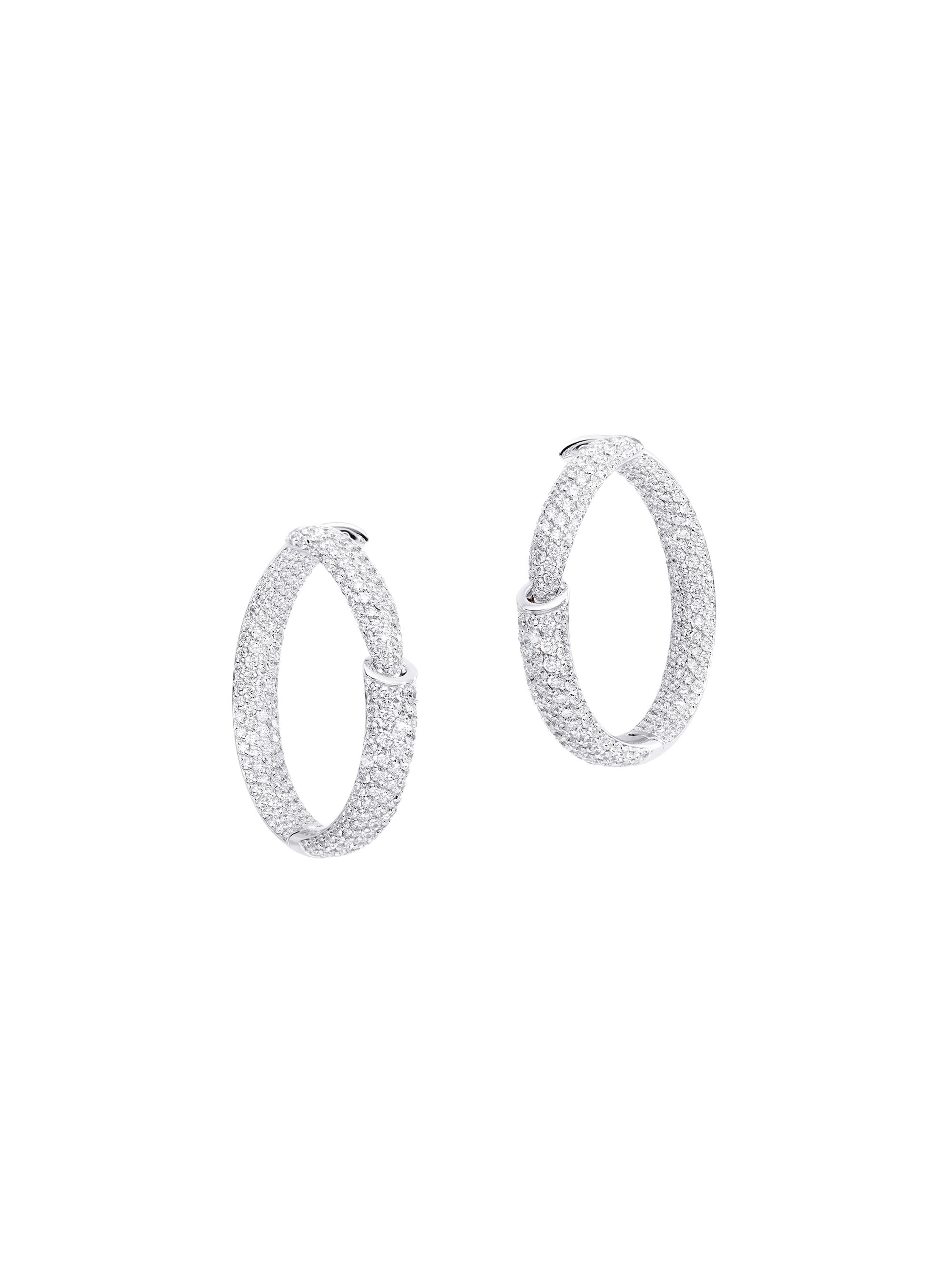 Vhernier Women's Calla The One  18K White Gold & 6.90 TCW Diamonds Inside-Out Hoops - White Gold