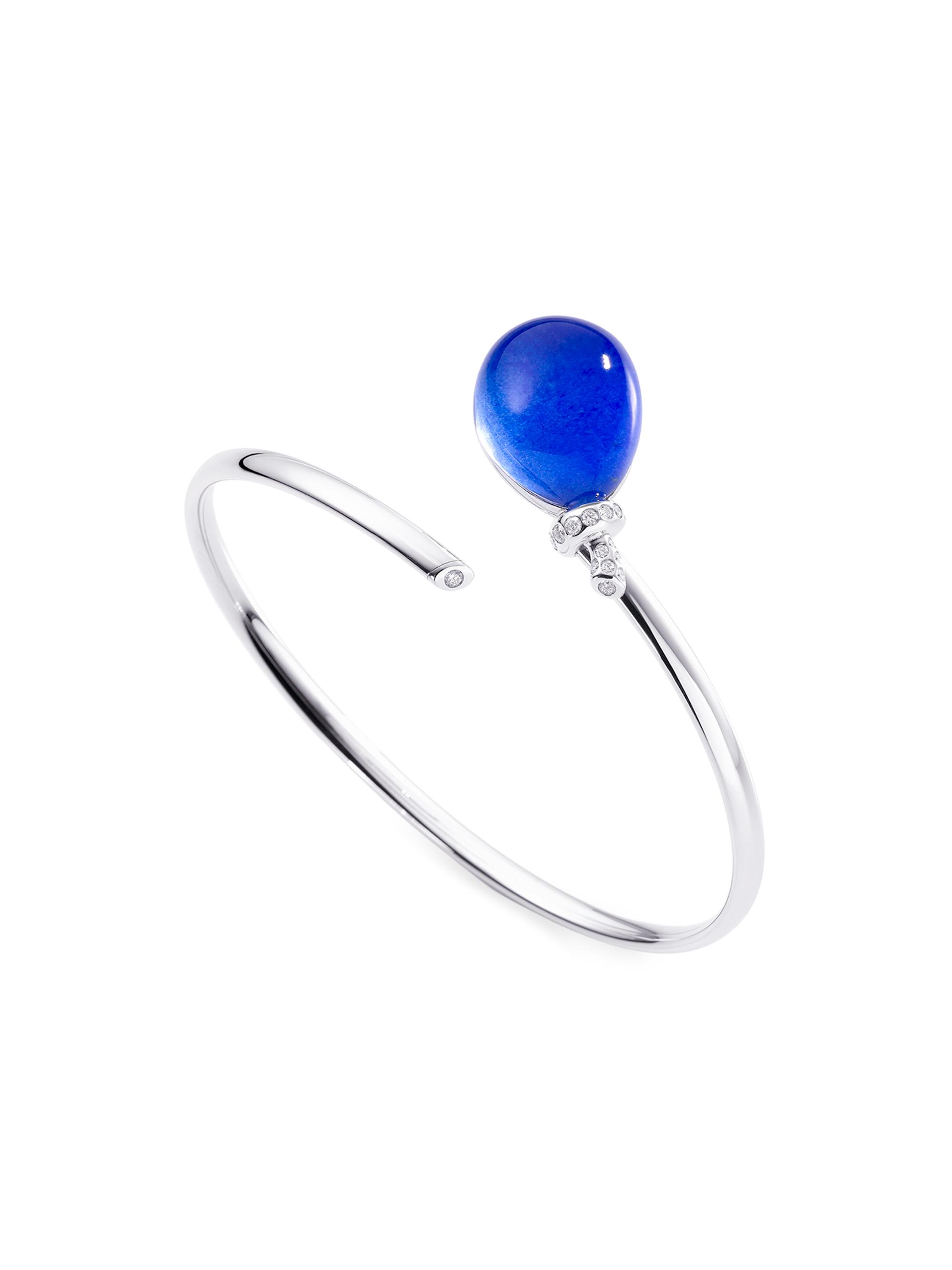Vhernier Women's Palloncini Mini 18K White Gold, 0.15 TCW Diamond, Lapis Lazuli & Rock Crystal Wrap Bracelet - White Gold