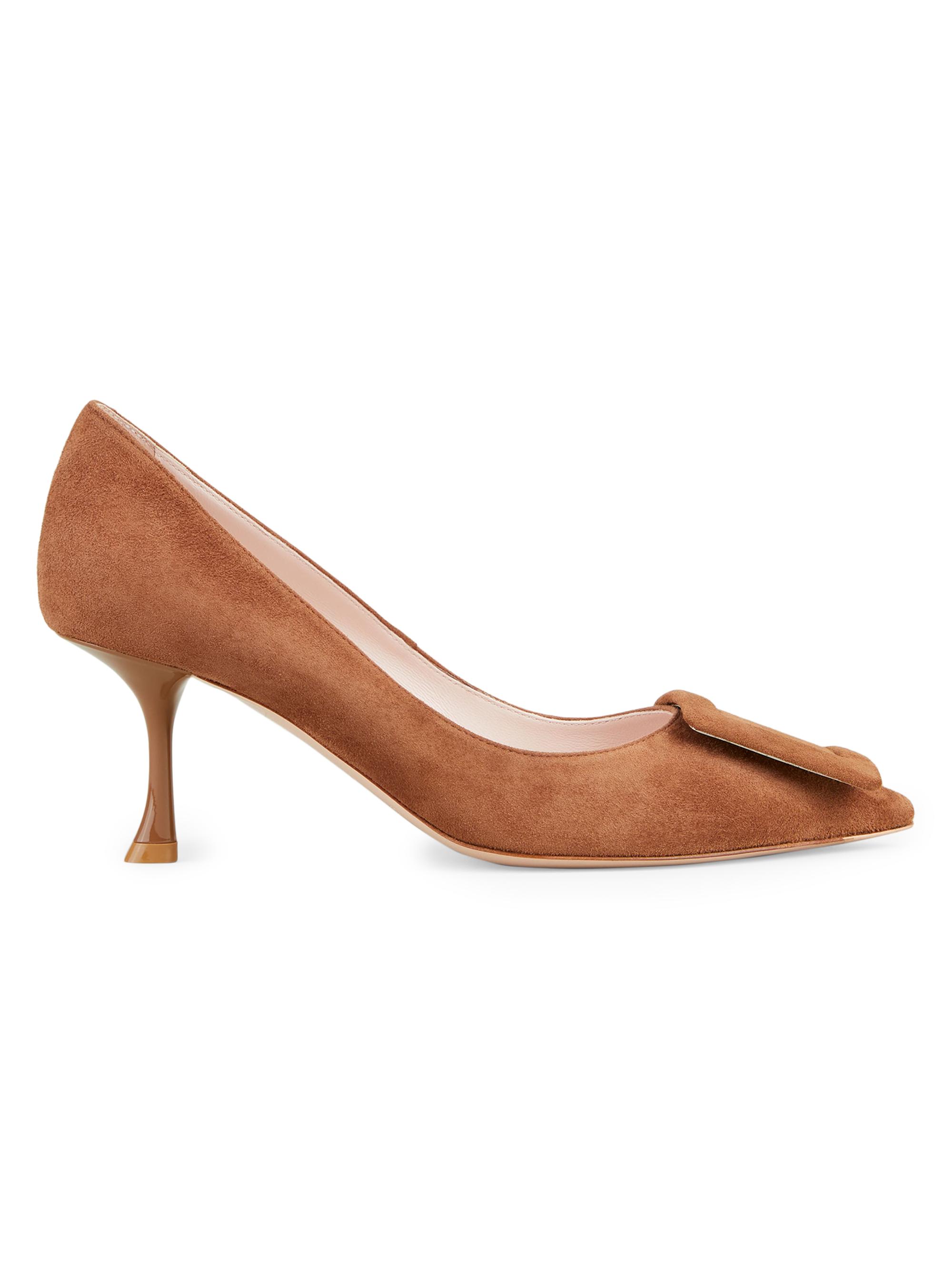 Roger Vivier Women's Viv In The City 65MM Suede Pumps - Cognac