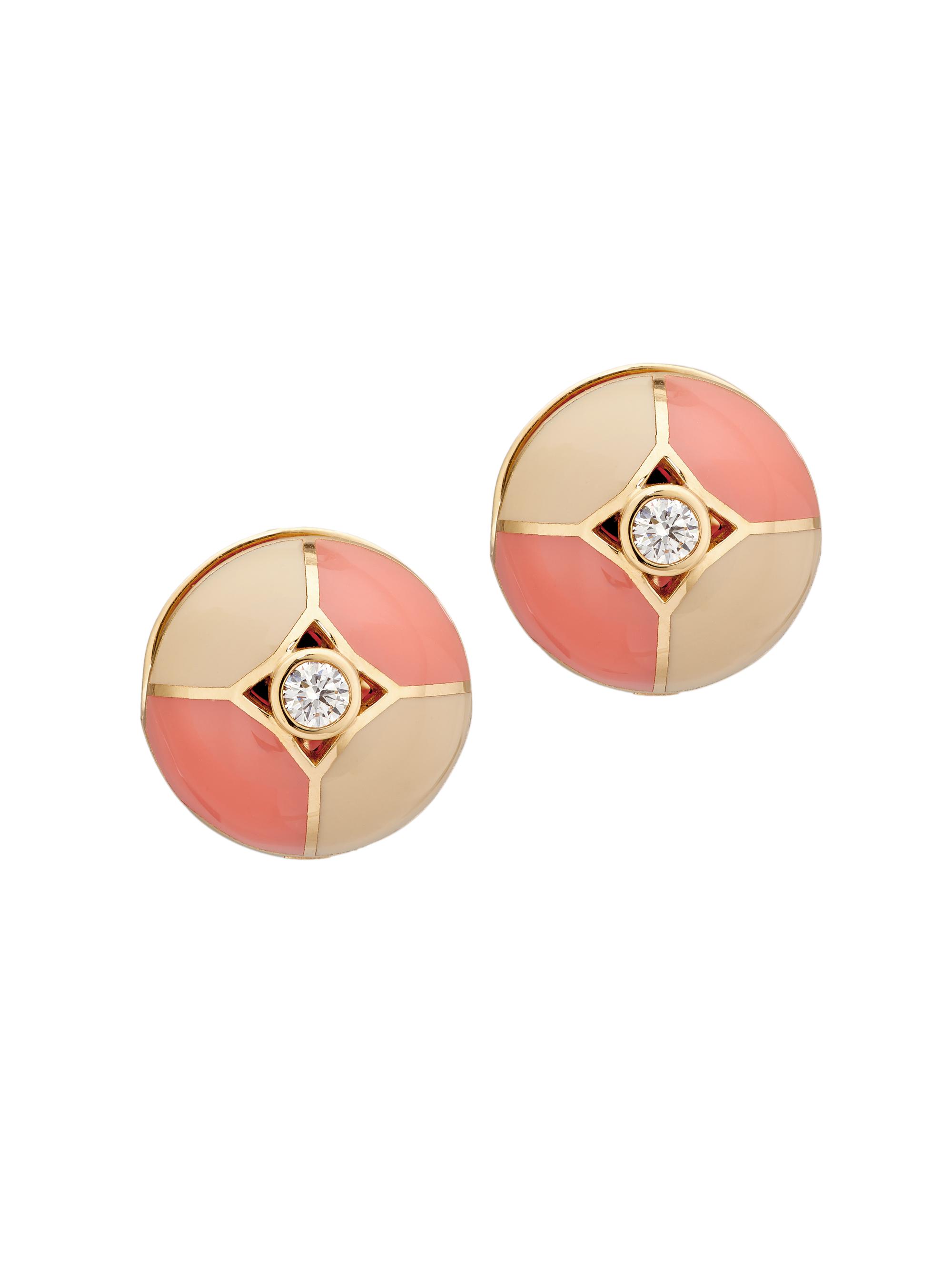 Matturi Fine Jewelry Women's 18K Gold, Diamond & Enamel Stud Earrings