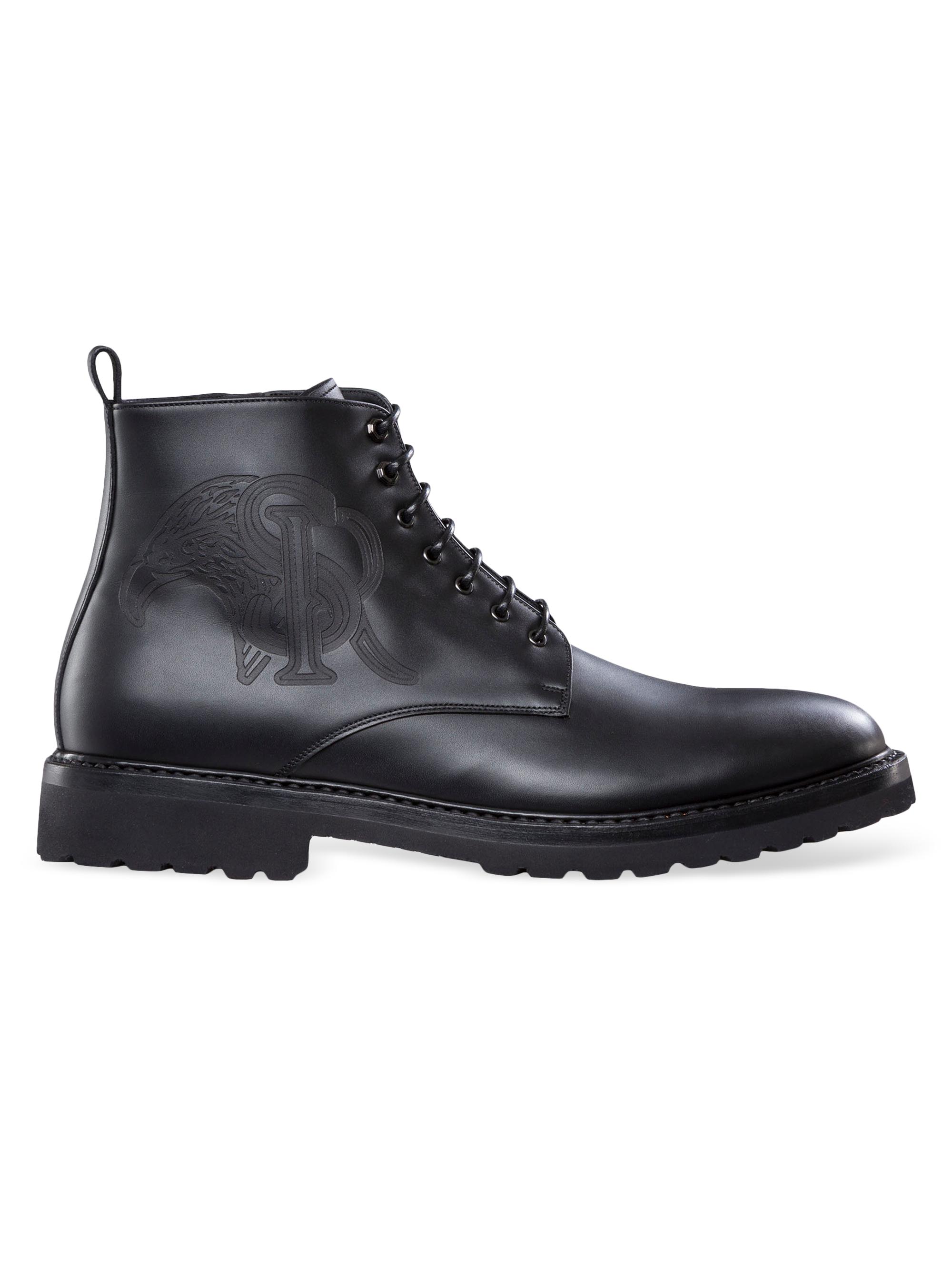 Stefano Ricci Men's Calfskin Leather Boots - Black