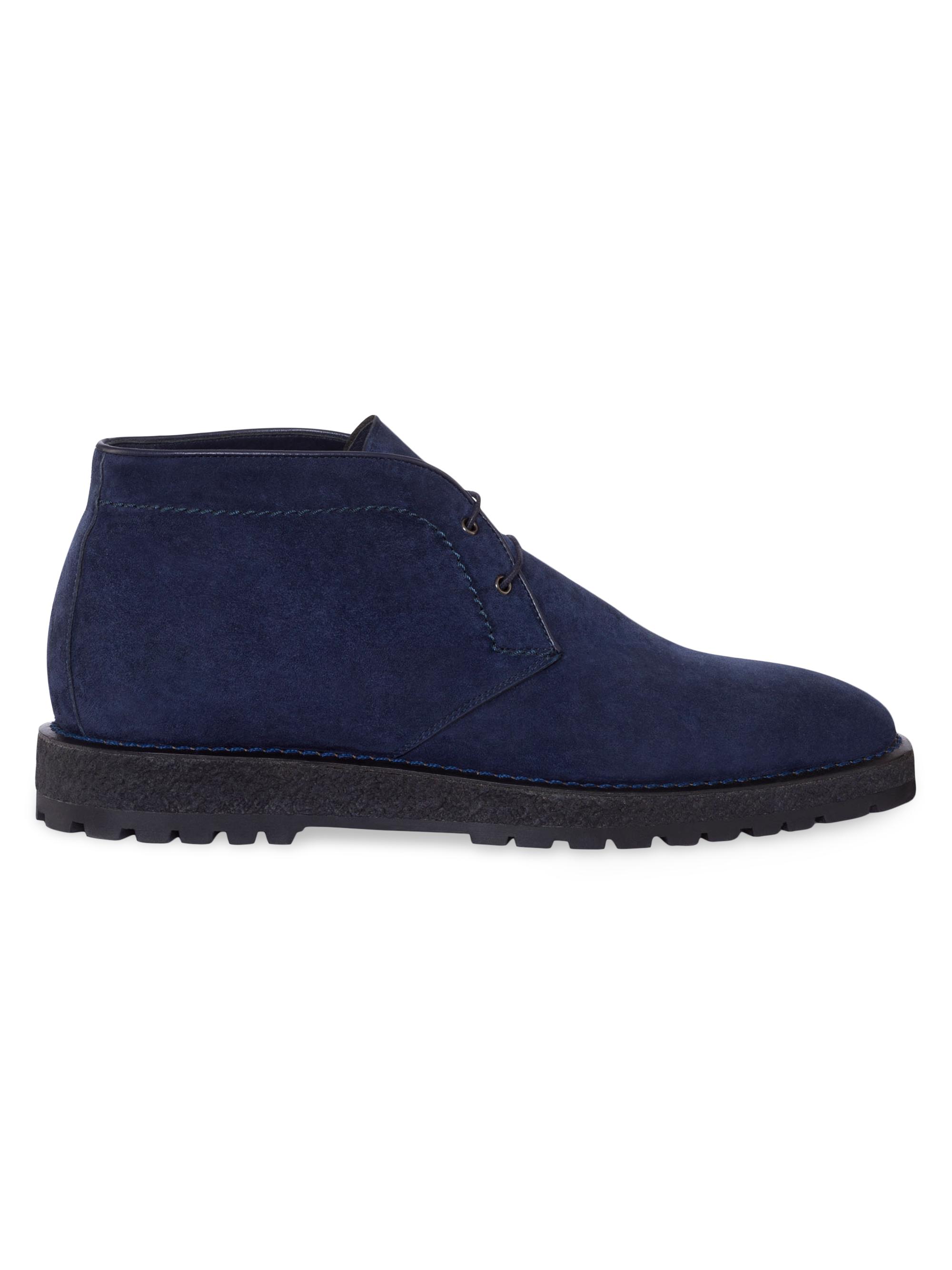Stefano Ricci Men's Calfskin Suede Chukka Boots - Blue