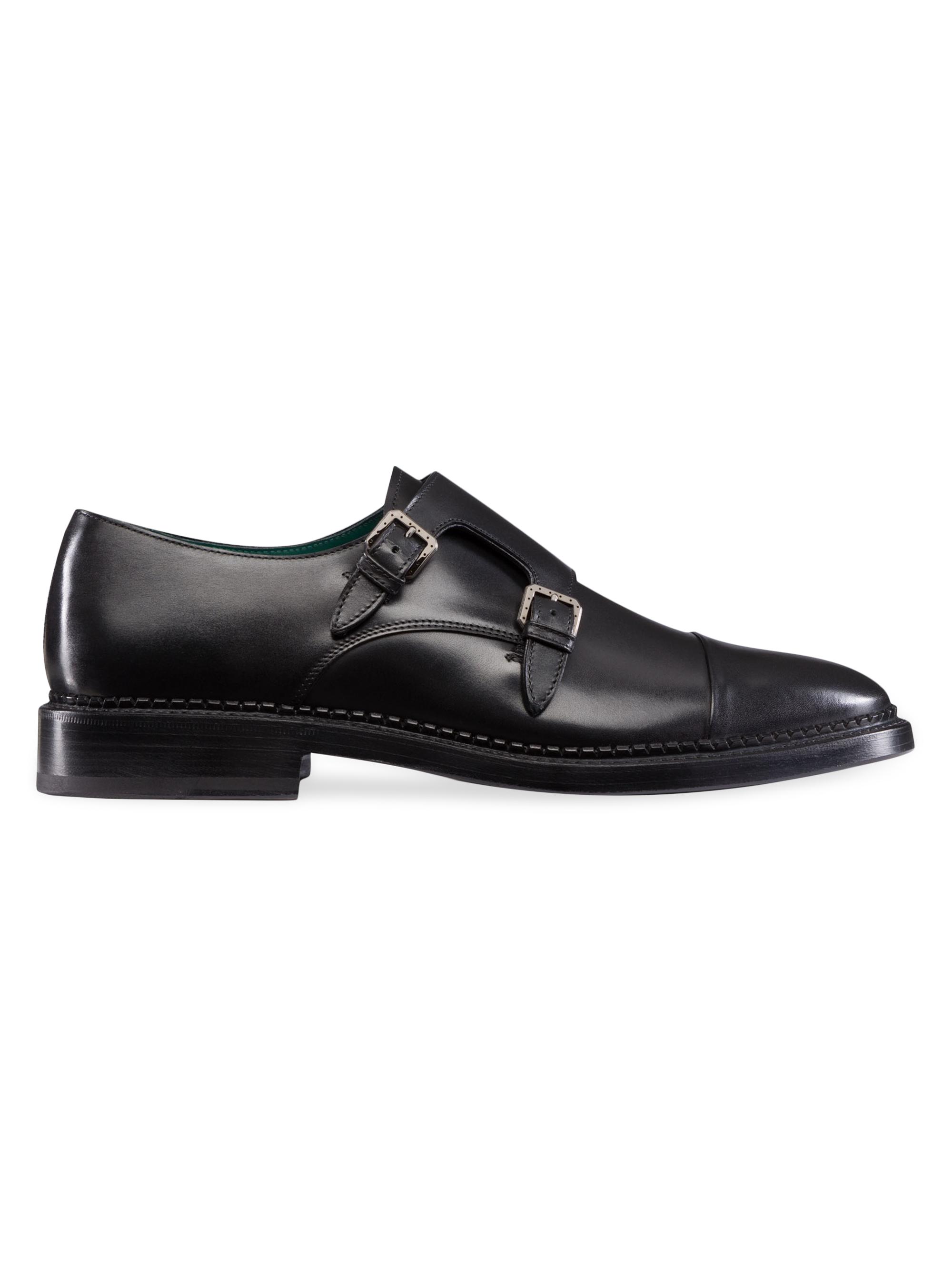 Stefano Ricci Men's Calfskin Monk Strap Shoes - Black
