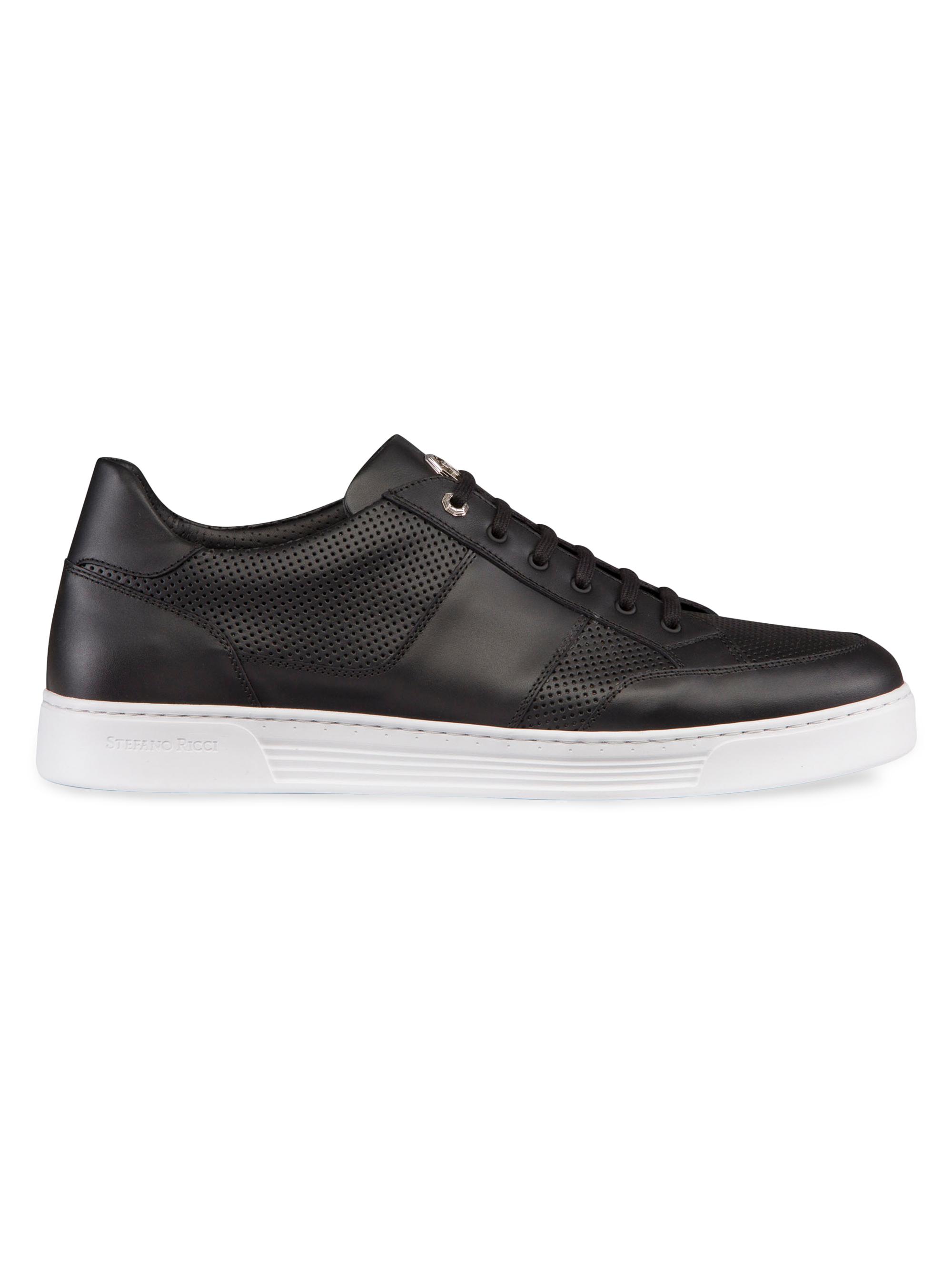 Stefano Ricci Men's Calfskin Leather Sneakers - Black