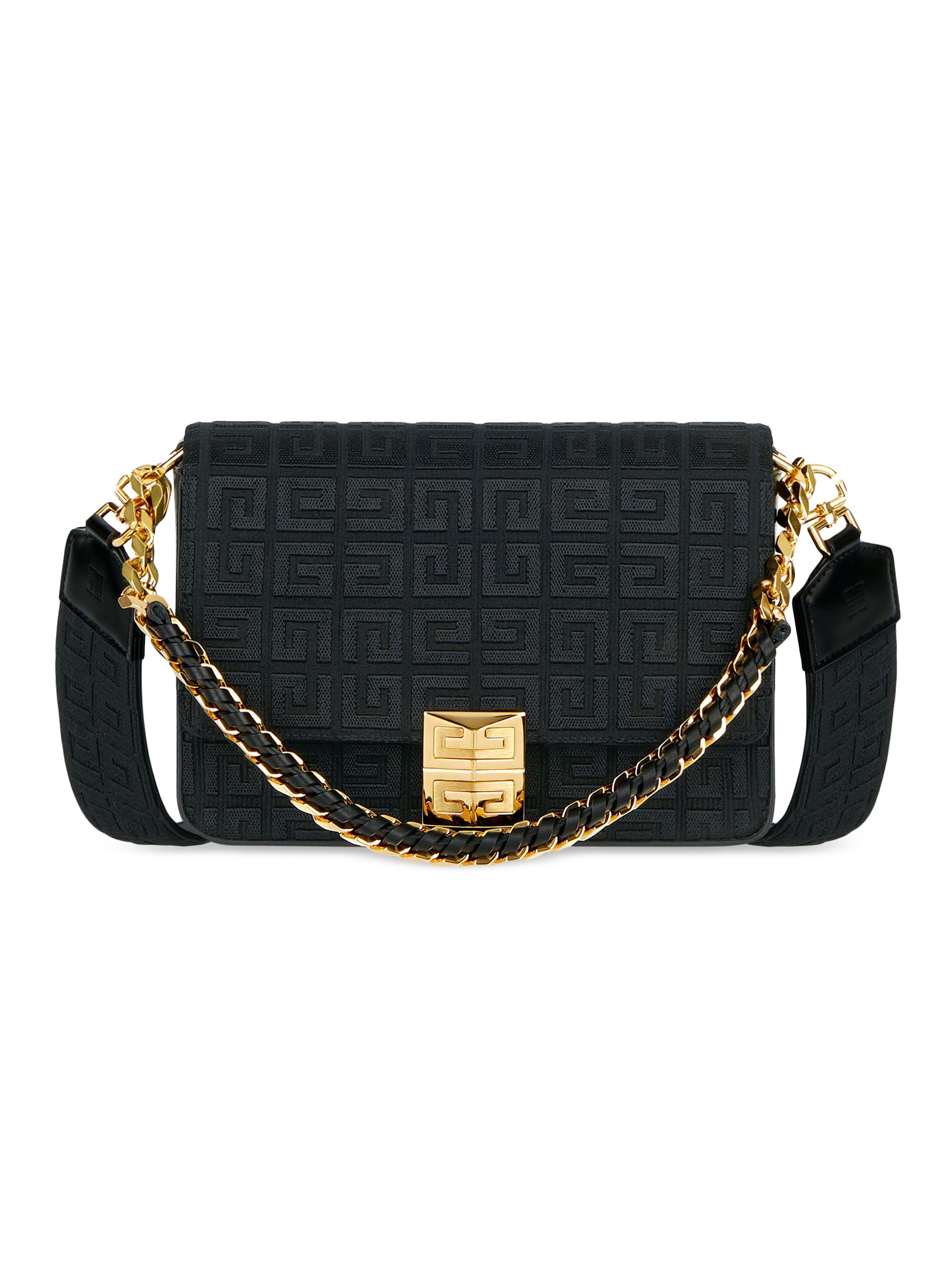 Givenchy Women's  4G Bag in 4G Embroidered Canvas with Chain - Black