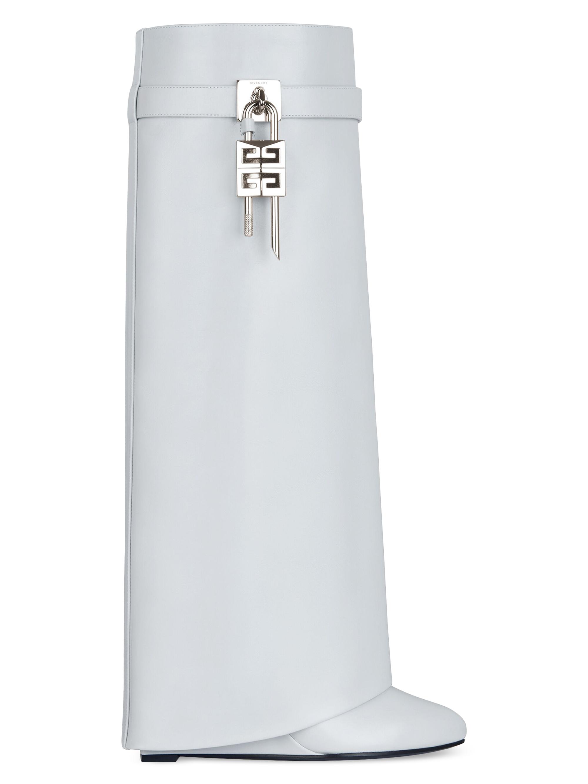 Givenchy Women's Shark Lock Pants Boots in Box Leather - Grey