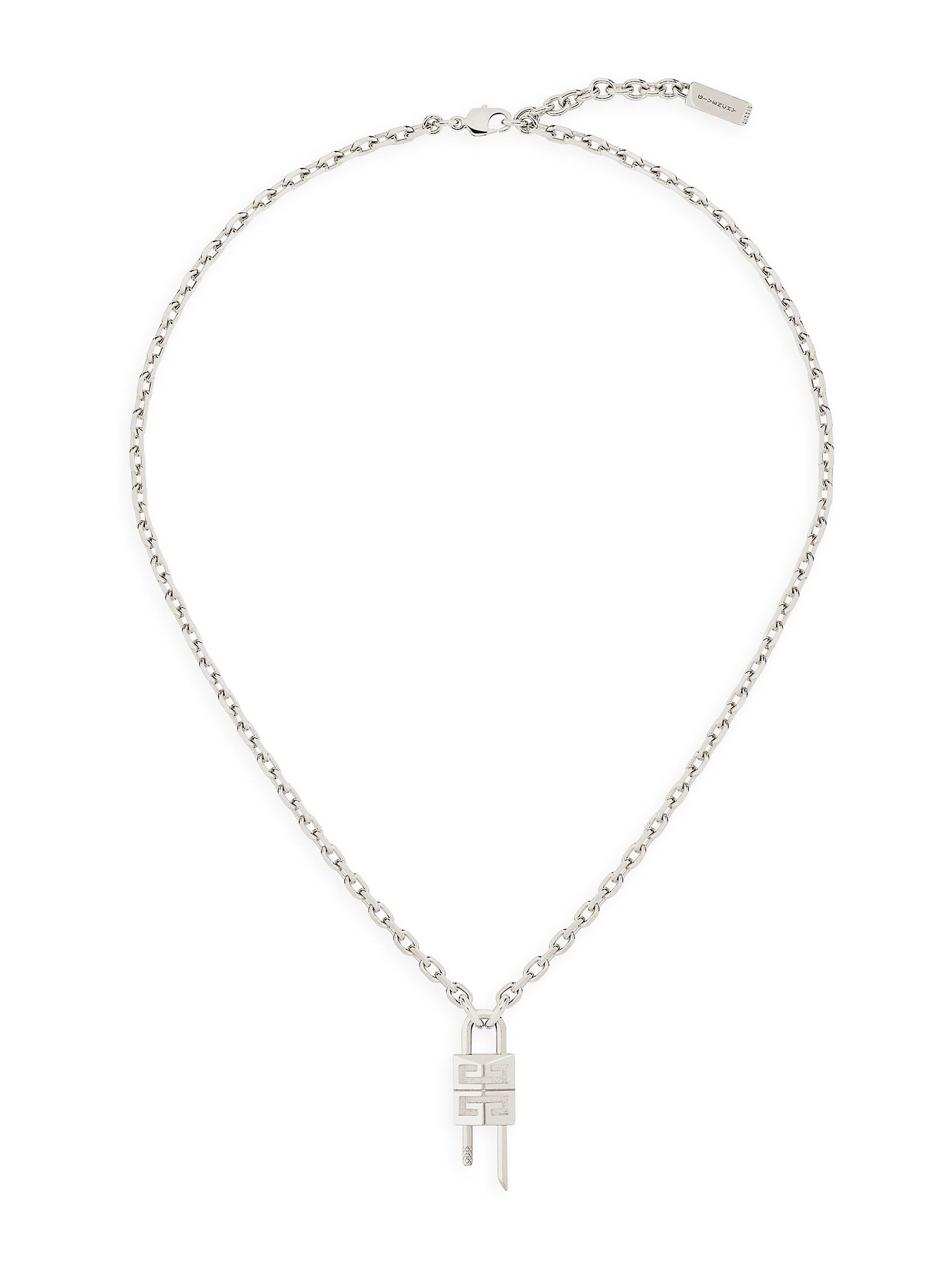 Givenchy Women's Lock Necklace with 4G Padlock - Silvery