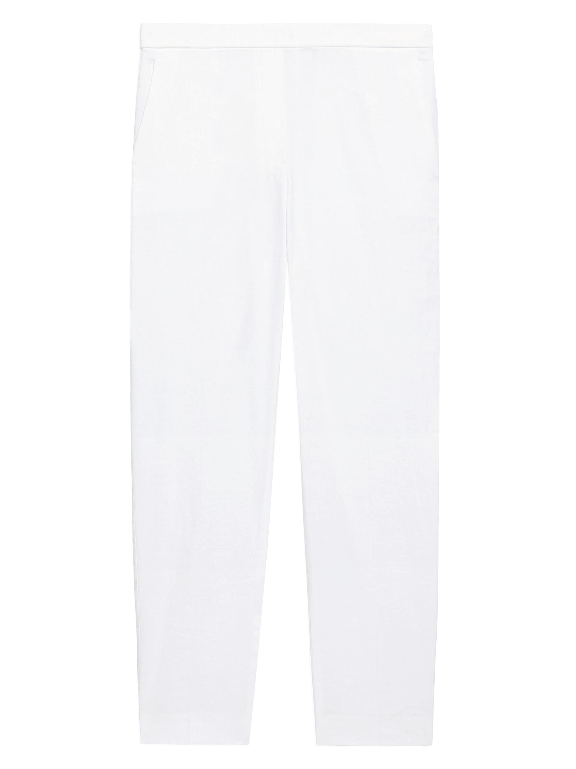 Theory Women's Treeca Linen Slim-Leg Cropped Pants - White