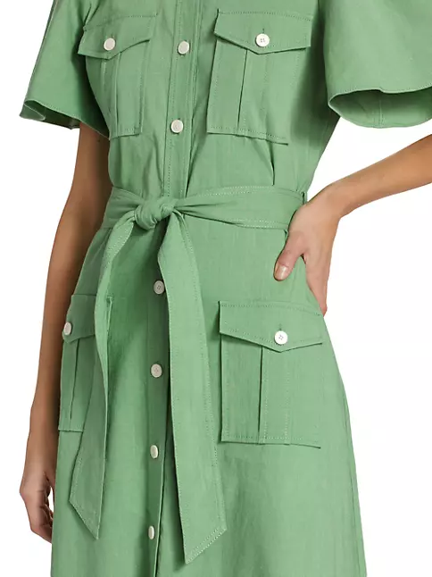 【Her lip to】Belted Cargo Shirt Dress