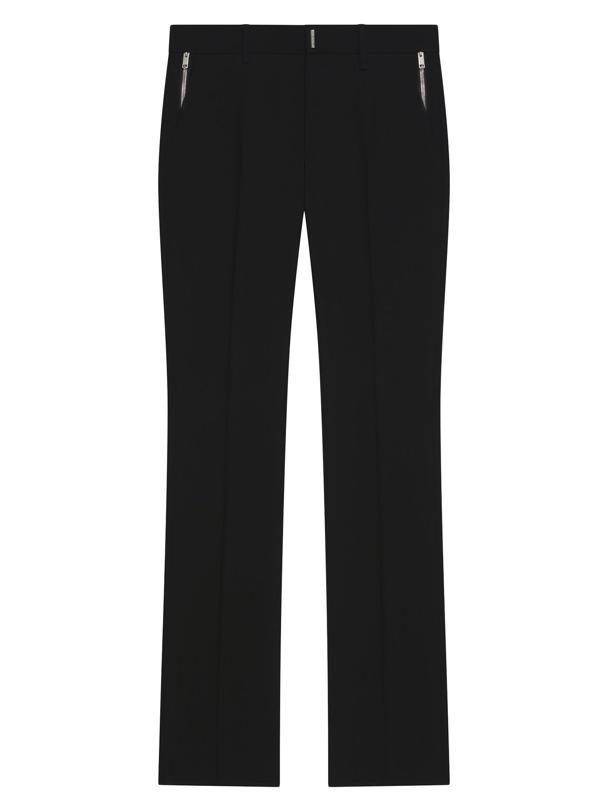 Givenchy Men's Classic-Fit Pants with Darts in Technical Wool - Black