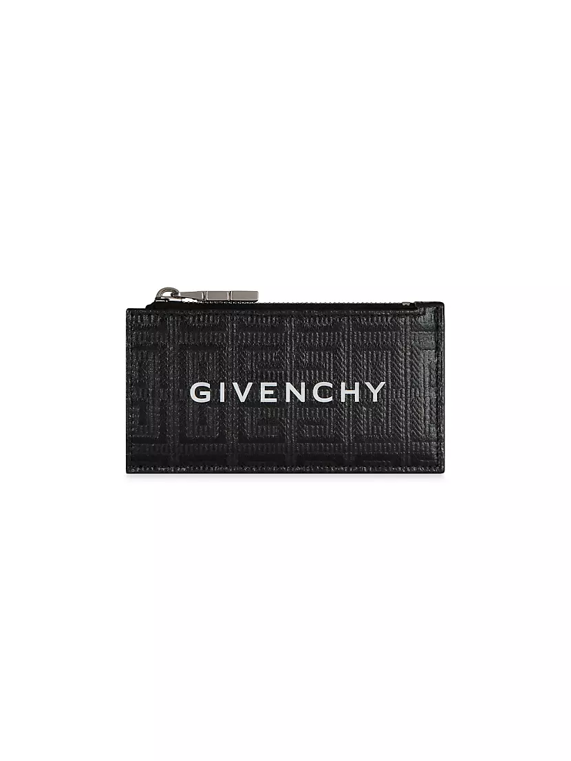 GIVENCHY G Cut 4G Coated Canvas And Leather Zip Card Holder