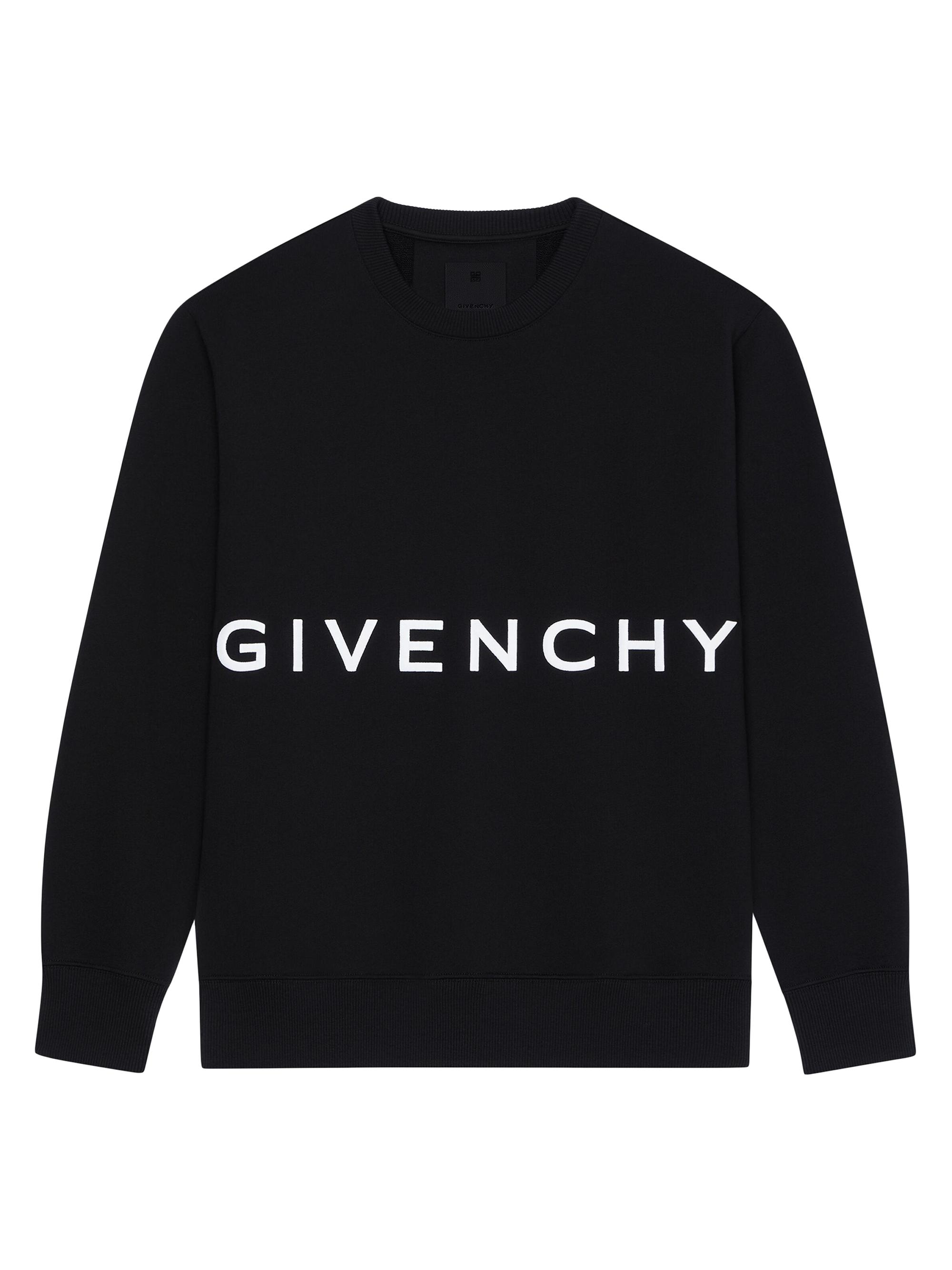 Givenchy Men's Slim Fit Sweatshirt in Embroidered Felpa - Black