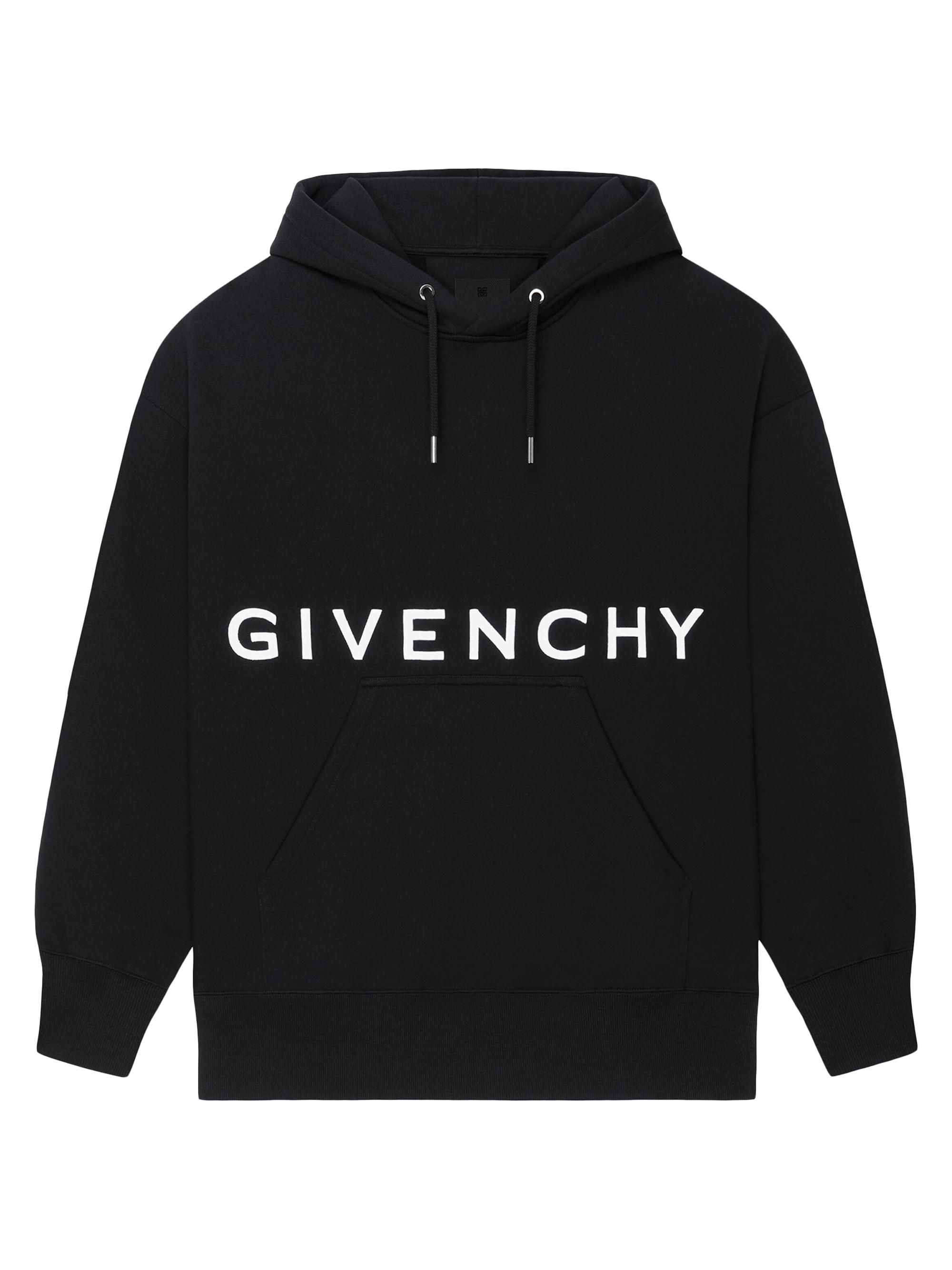 Givenchy Men's Slim Fit Hoodie in Embroidered Felpa - Black