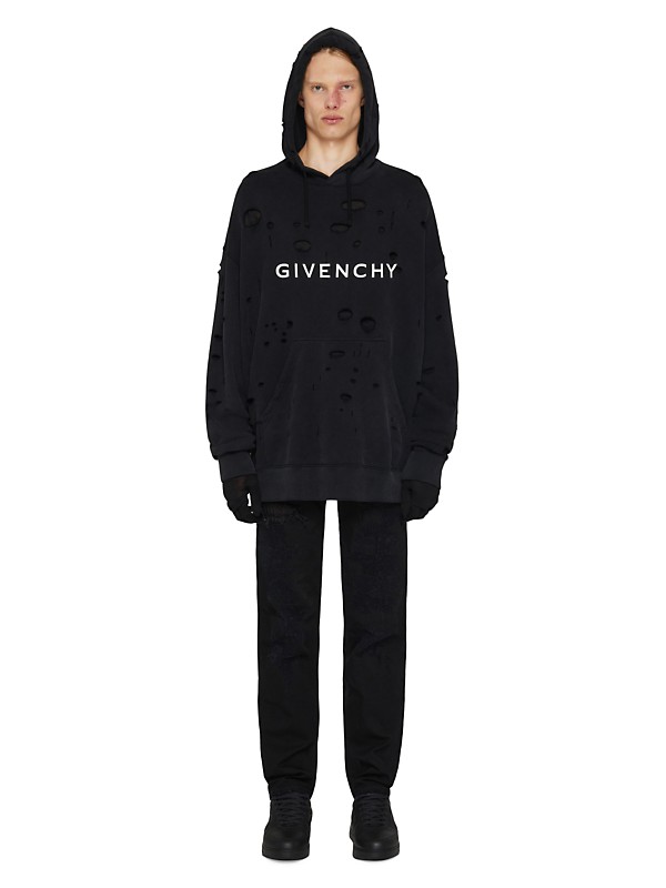 Shop Givenchy Archetype Hoodie with Destroyed Effect | Saks Shop Givenchy Archetype Hoodie with Destroyed Effect | Saks