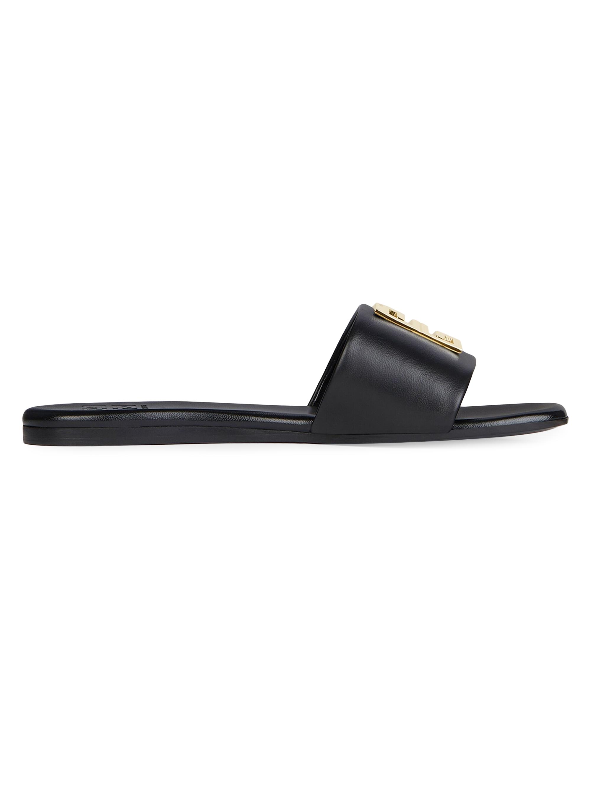 Givenchy Women's 4G Flat Mules in Leather - Black