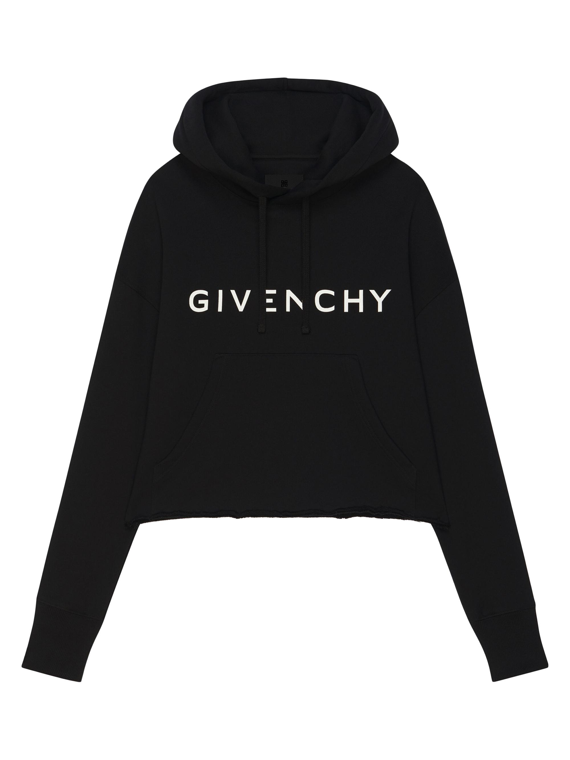 Givenchy Women's Archetype Oversized Cropped Hoodie - Black