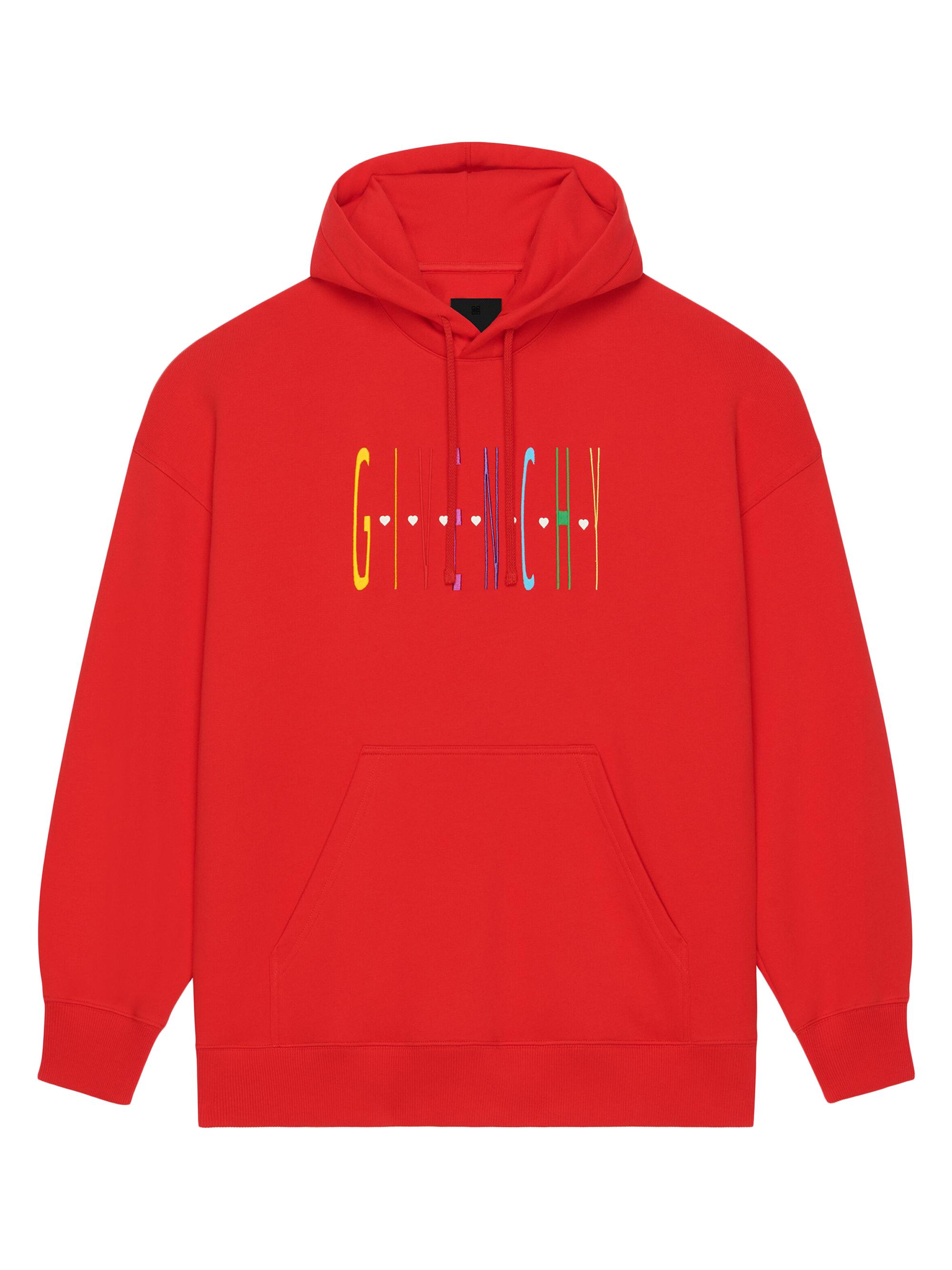 Givenchy Men's Slim Fit Hoodie in Cotton Jersey - Red