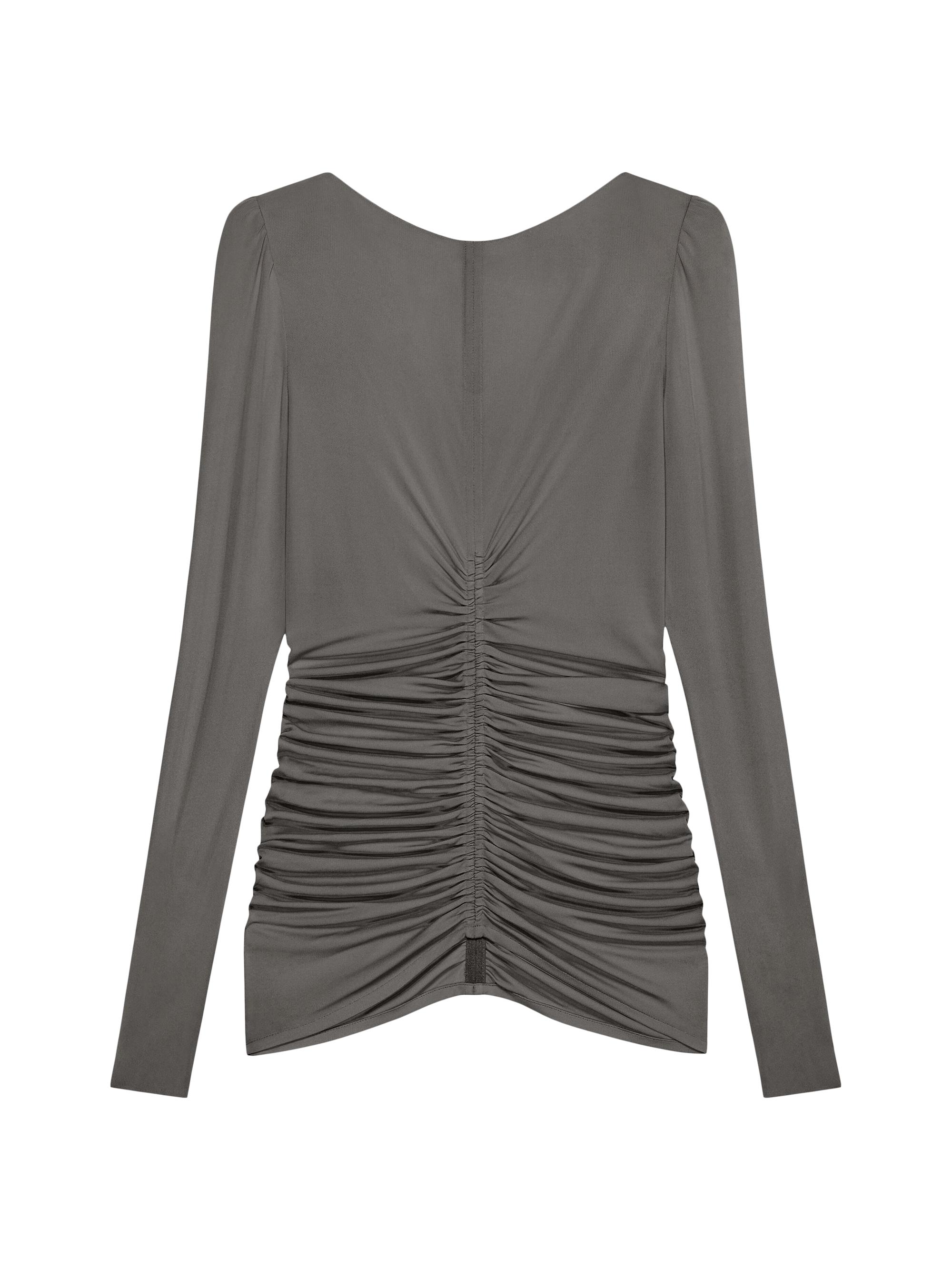 Givenchy Women's Ruched Top in Crepe - Dark Grey