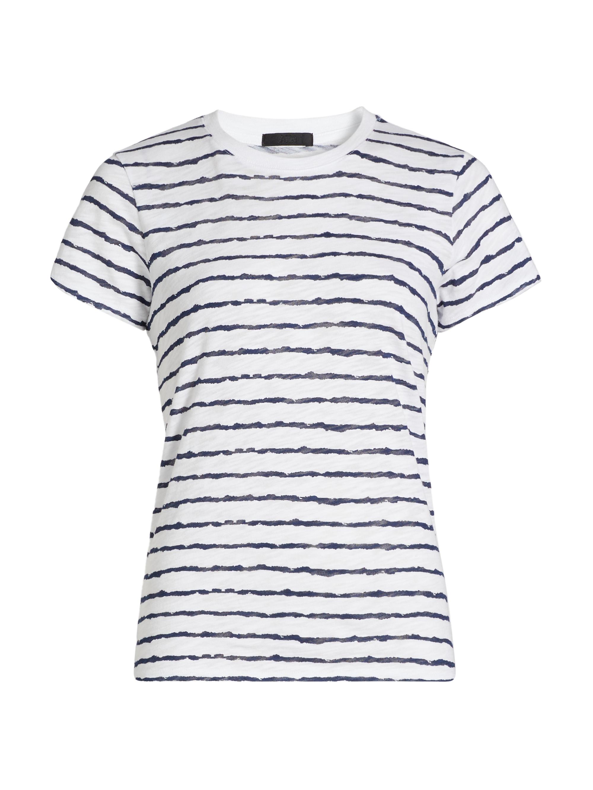 ATM Anthony Thomas Melillo Women's Striped School Boy T-Shirt - White Midnight