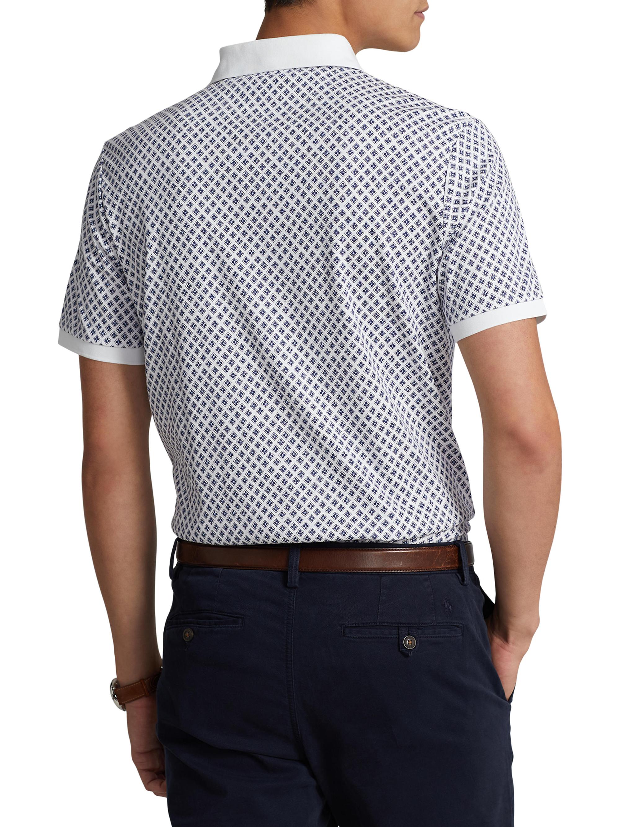 Polo Ralph Lauren Geometric Interlock Polo Shirt | Saks Fifth Avenue